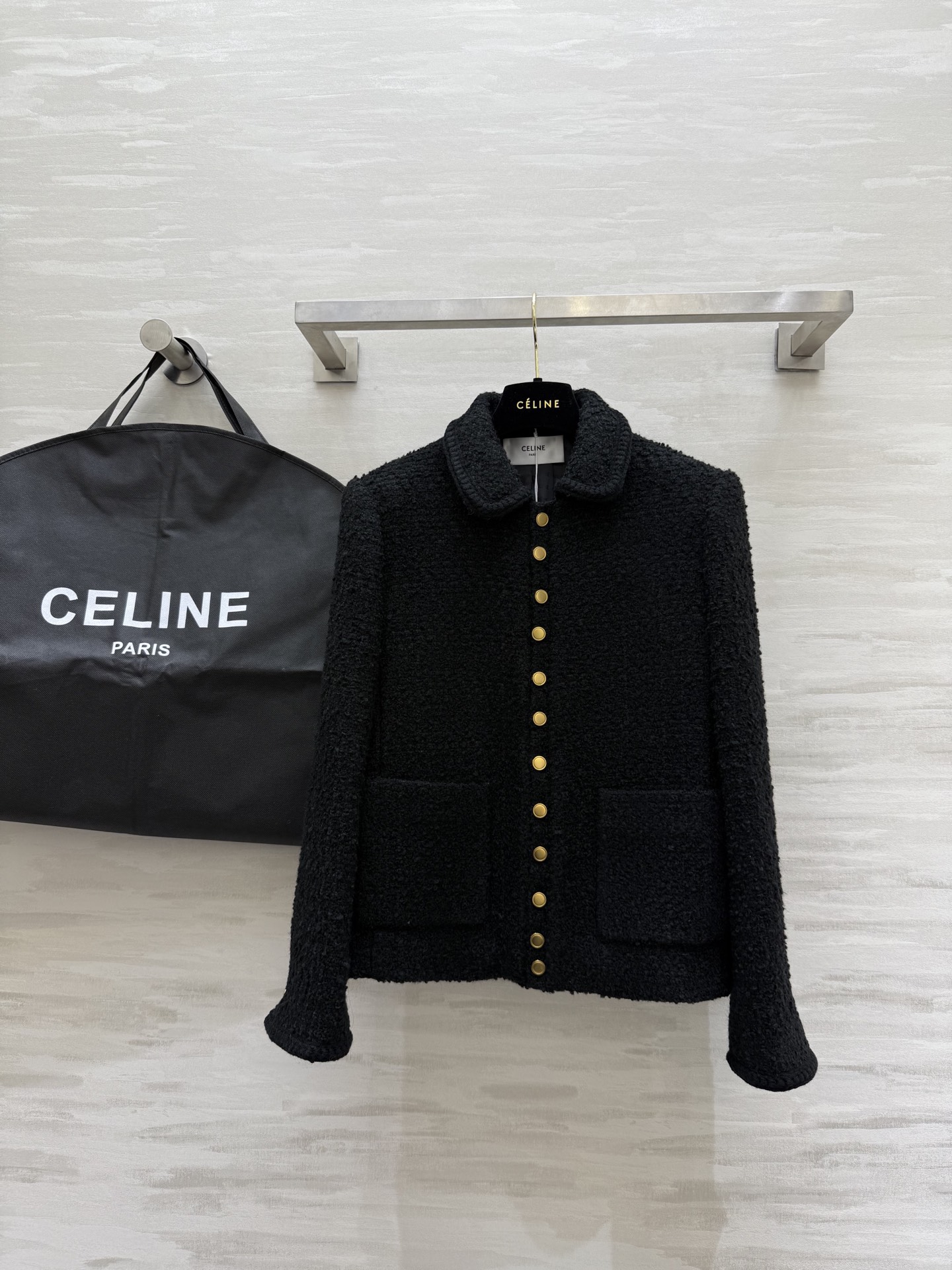 NO:591542,#Celi new autumn and winter wool blended tweed jacket, high quality customization, available in stock, sizeS/M/L (S size shoulder width 38, bust 90, length 54),,celine,jackets & coats,alexander wang19860909#Celi秋冬新款 羊毛混纺粗花呢外套 高品质定制 现货来sizeS/M/L（s码肩宽38,胸围90,衣长54）,,celine,jackets & coats,alexander wang,Women's clothing