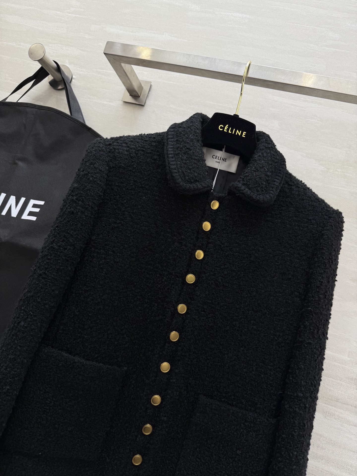 #Celi♡²⁵秋冬新款 羊毛混纺粗花呢外套 高品质定制 现货来size：S/M/L（s码肩宽：38，胸