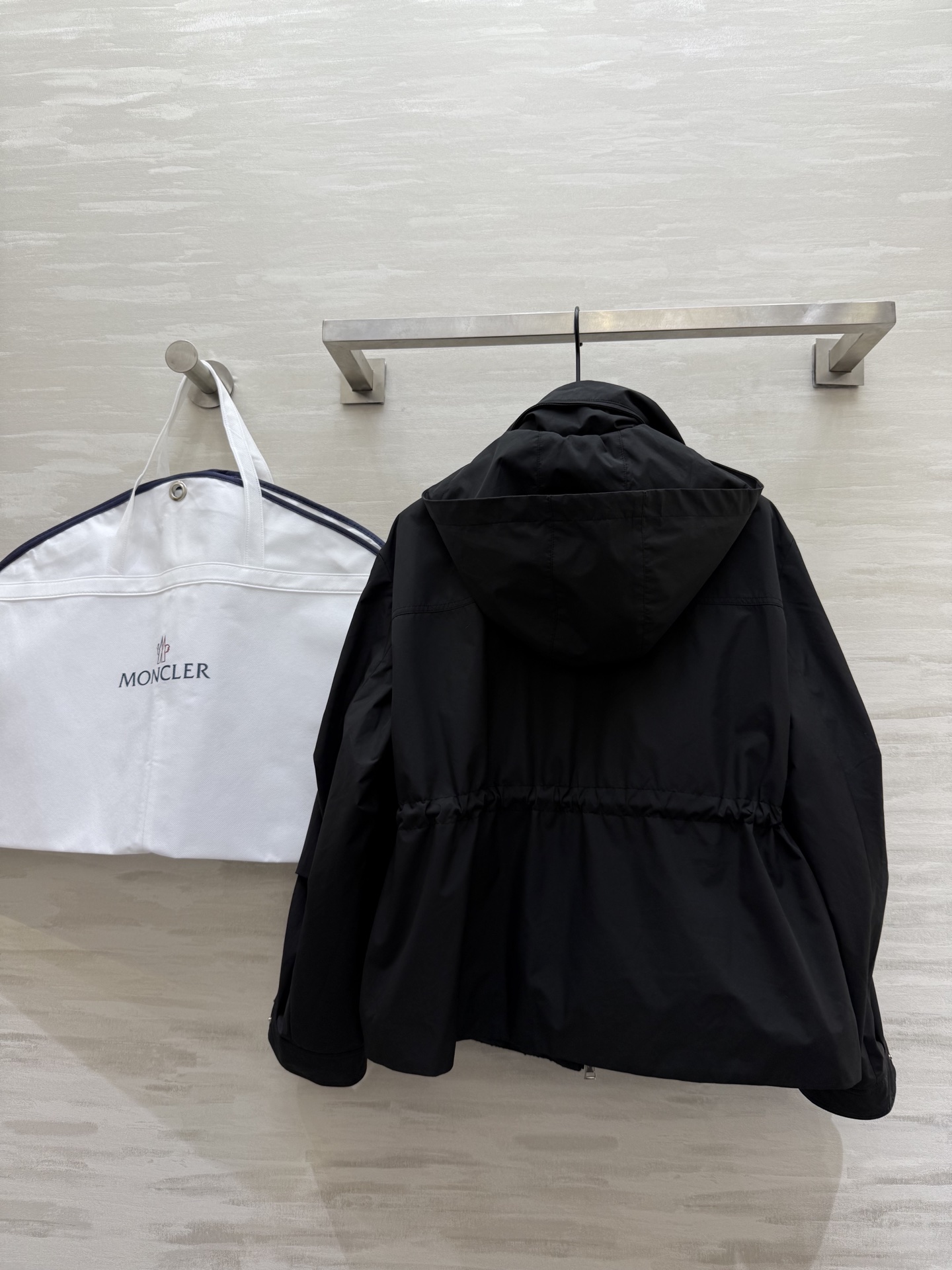 #Moncl♡²⁵秋冬新款 连帽花呢拼接外套 腰部灵活收腰显瘦 高品质 现货来size：S/M/L（s码