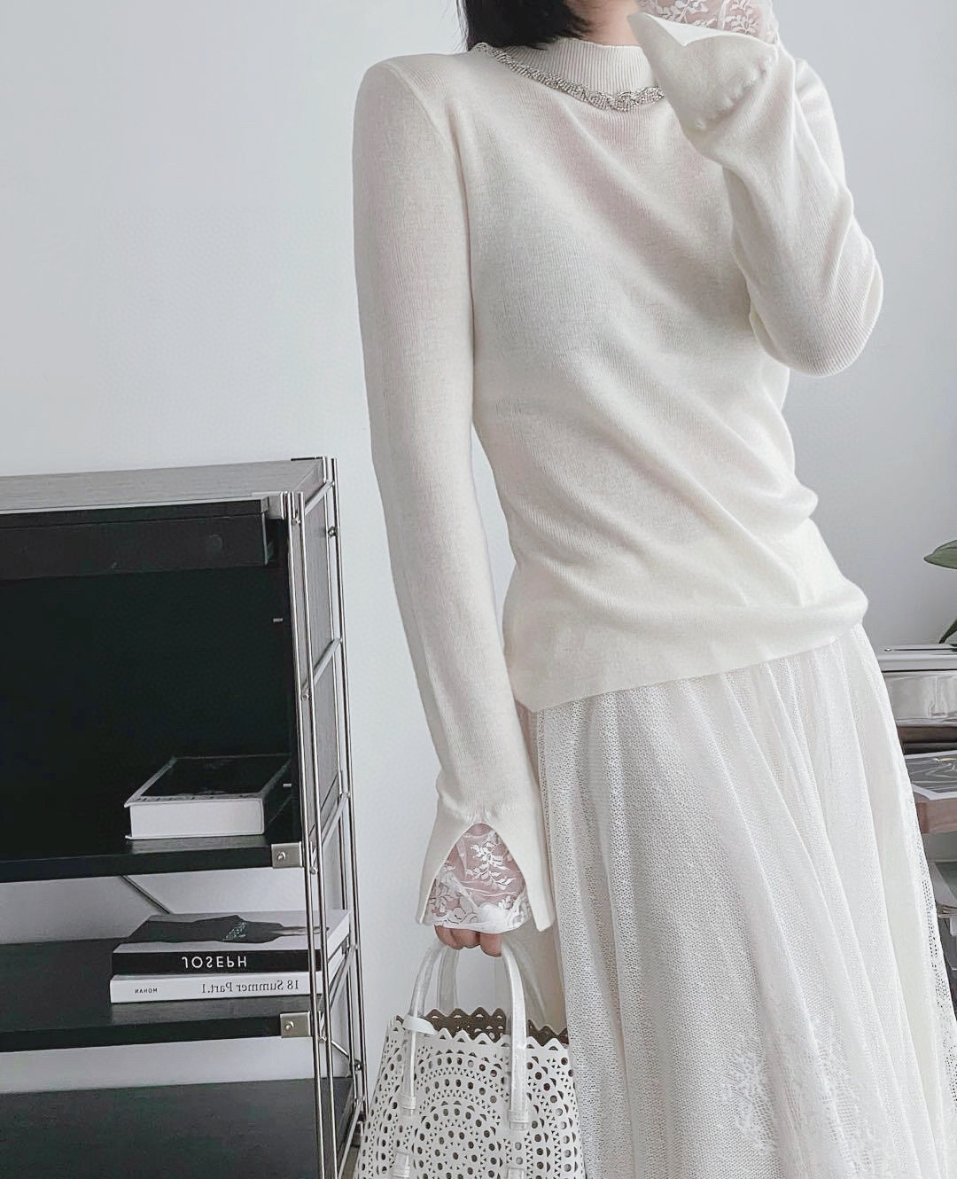 #DIO♡²⁵新款 重工钉钻羊毛上衣 领口重工满钻 今年一定满赚[烟花] 袖口蕾丝拼接细节感十足 定制羊