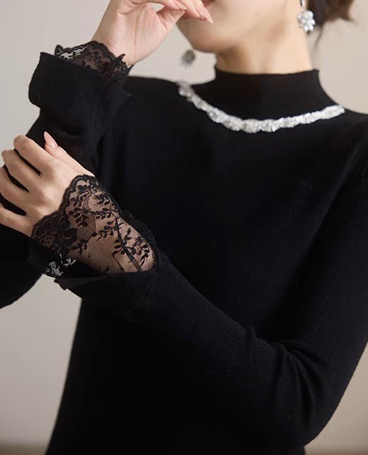 #DIO♡²⁵新款 重工钉钻羊毛上衣 领口重工满钻 今年一定满赚[烟花] 袖口蕾丝拼接细节感十足 定制羊