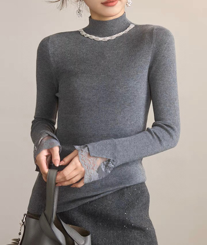 #DIO♡²⁵新款 重工钉钻羊毛上衣 领口重工满钻 今年一定满赚[烟花] 袖口蕾丝拼接细节感十足 定制羊