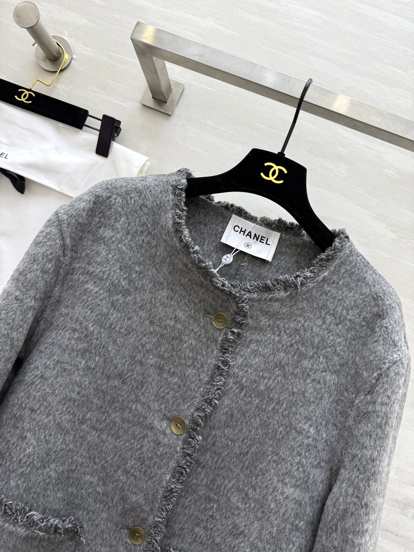 #Chane♡²⁵秋冬新款 双面呢羊毛外套 高品质定制 现货首发size：S/M/L（M码肩宽：46，胸