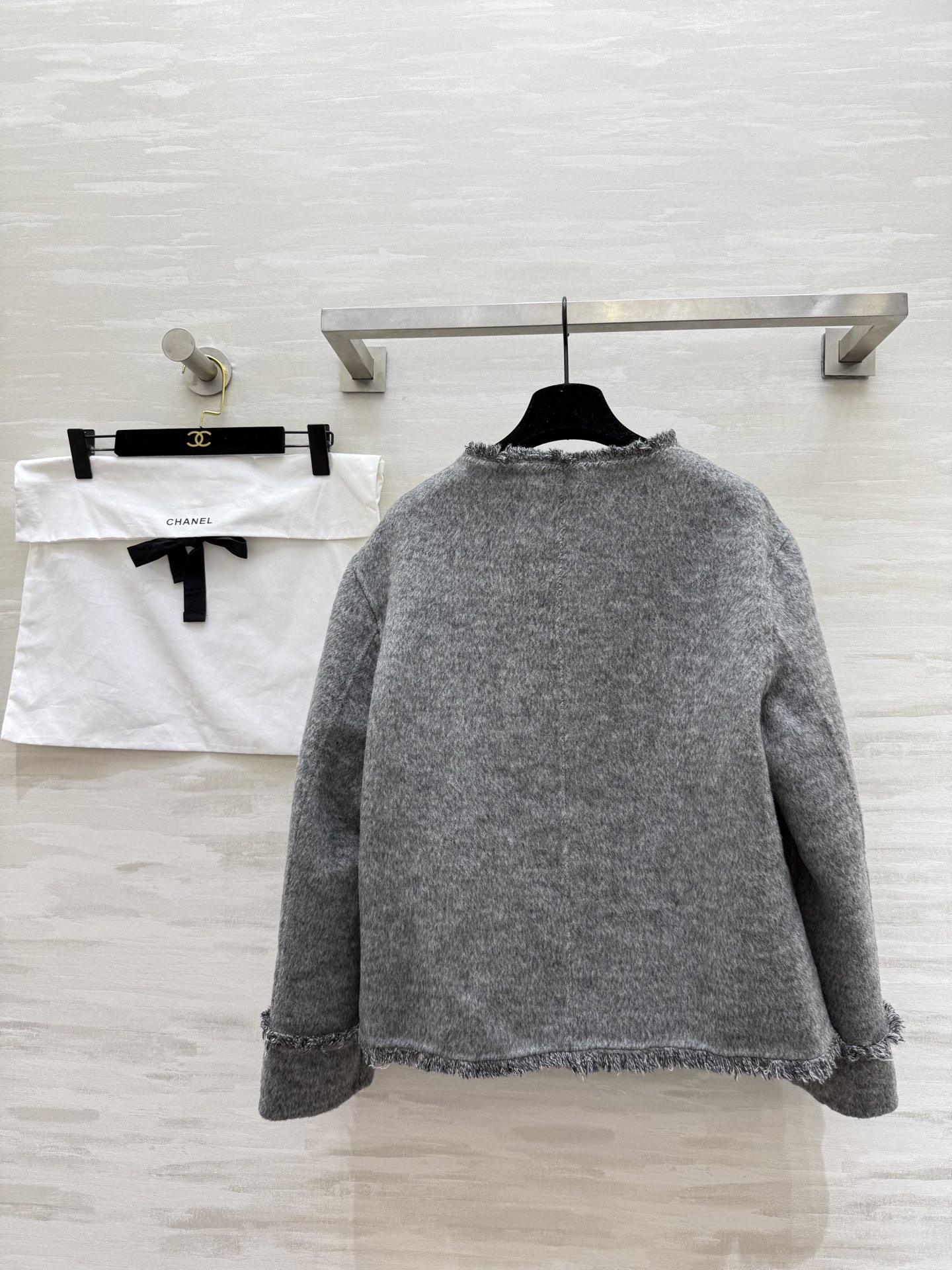 #Chane♡²⁵秋冬新款 双面呢羊毛外套 高品质定制 现货首发size：S/M/L（M码肩宽：46，胸