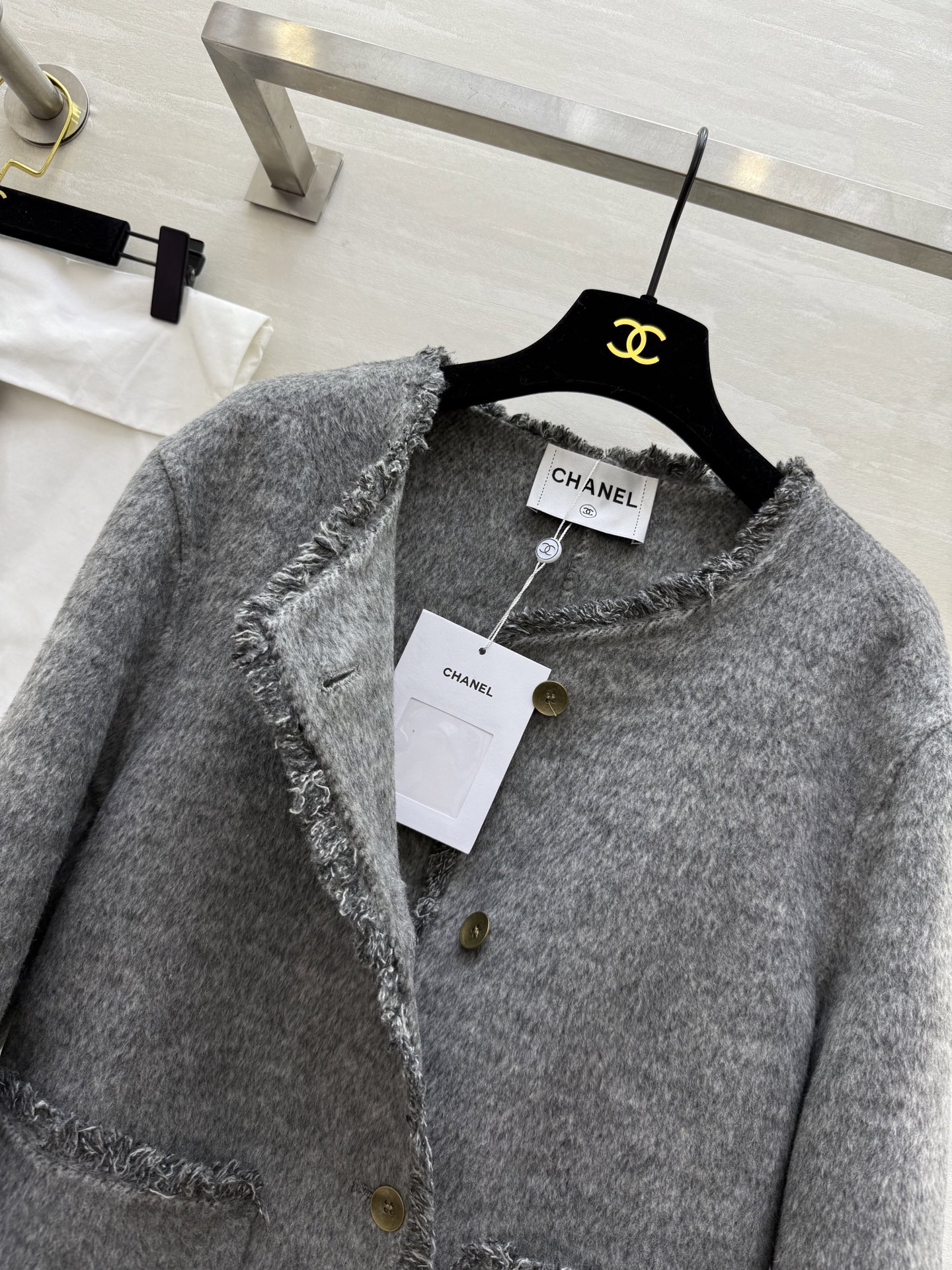 #Chane♡²⁵秋冬新款 双面呢羊毛外套 高品质定制 现货首发size：S/M/L（M码肩宽：46，胸