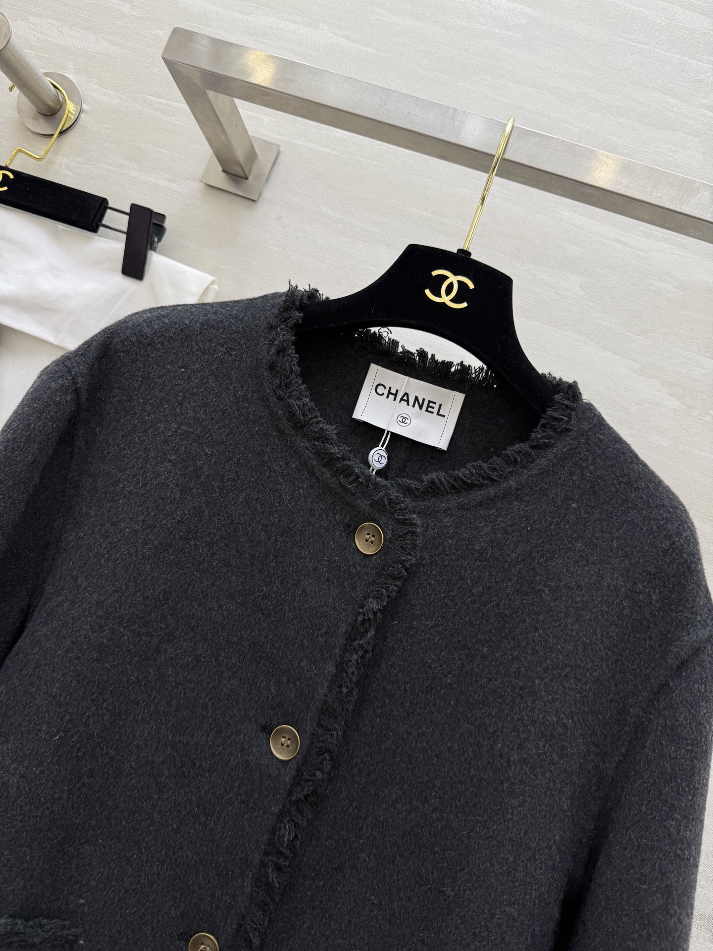 #Chane♡²⁵秋冬新款 双面呢羊毛外套 高品质定制 现货首发size：S/M/L（M码肩宽：46，胸