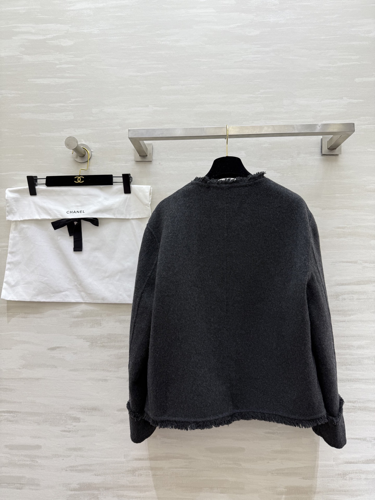 #Chane♡²⁵秋冬新款 双面呢羊毛外套 高品质定制 现货首发size：S/M/L（M码肩宽：46，胸