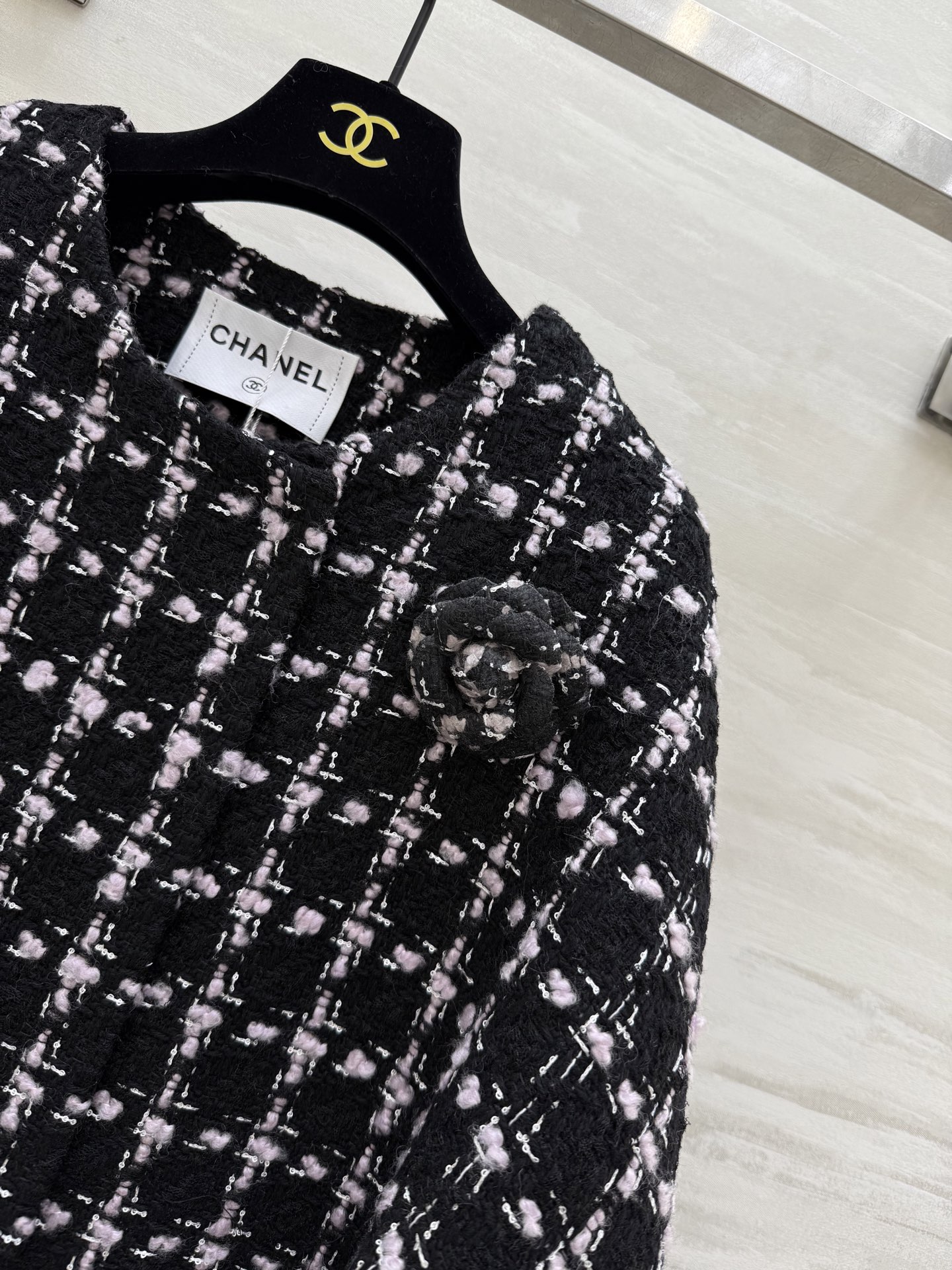 #Chane♡²⁶早春新款 羊毛编织花呢斗篷式外套 高品质定制 现货首发size：S/M/L（s码胸围：