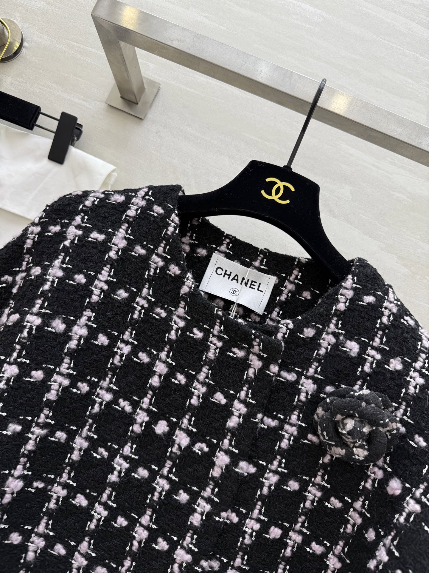 #Chane♡²⁶早春新款 羊毛编织花呢斗篷式外套 高品质定制 现货首发size：S/M/L（s码胸围：