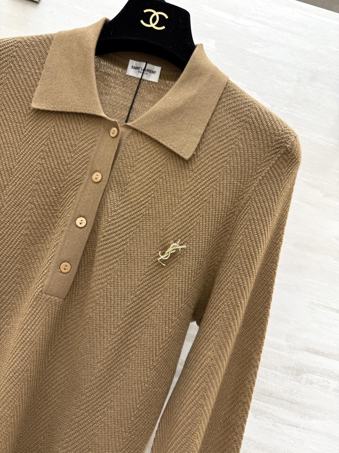 #ysl新款 美丽诺羊毛翻领上衣 高品质定制 现货首发size：S/M/L（M码胸围：82，衣长：61）