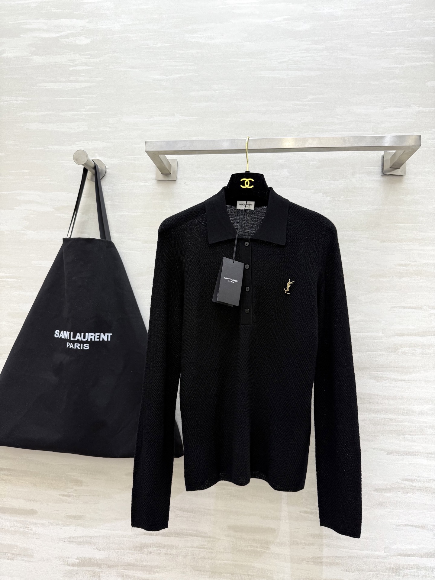 NO:666109,#ysl new merino wool lapel top, high quality customization, ready for sale, sizeS/M/L (M size bust 82, length 61), saint laurent,  19860909#ysl新款 美丽诺羊毛翻领上衣 高品质定制 现货首发sizeS/M/L（M码胸围82,衣长61）,,saint laurent, ,Women's clothing