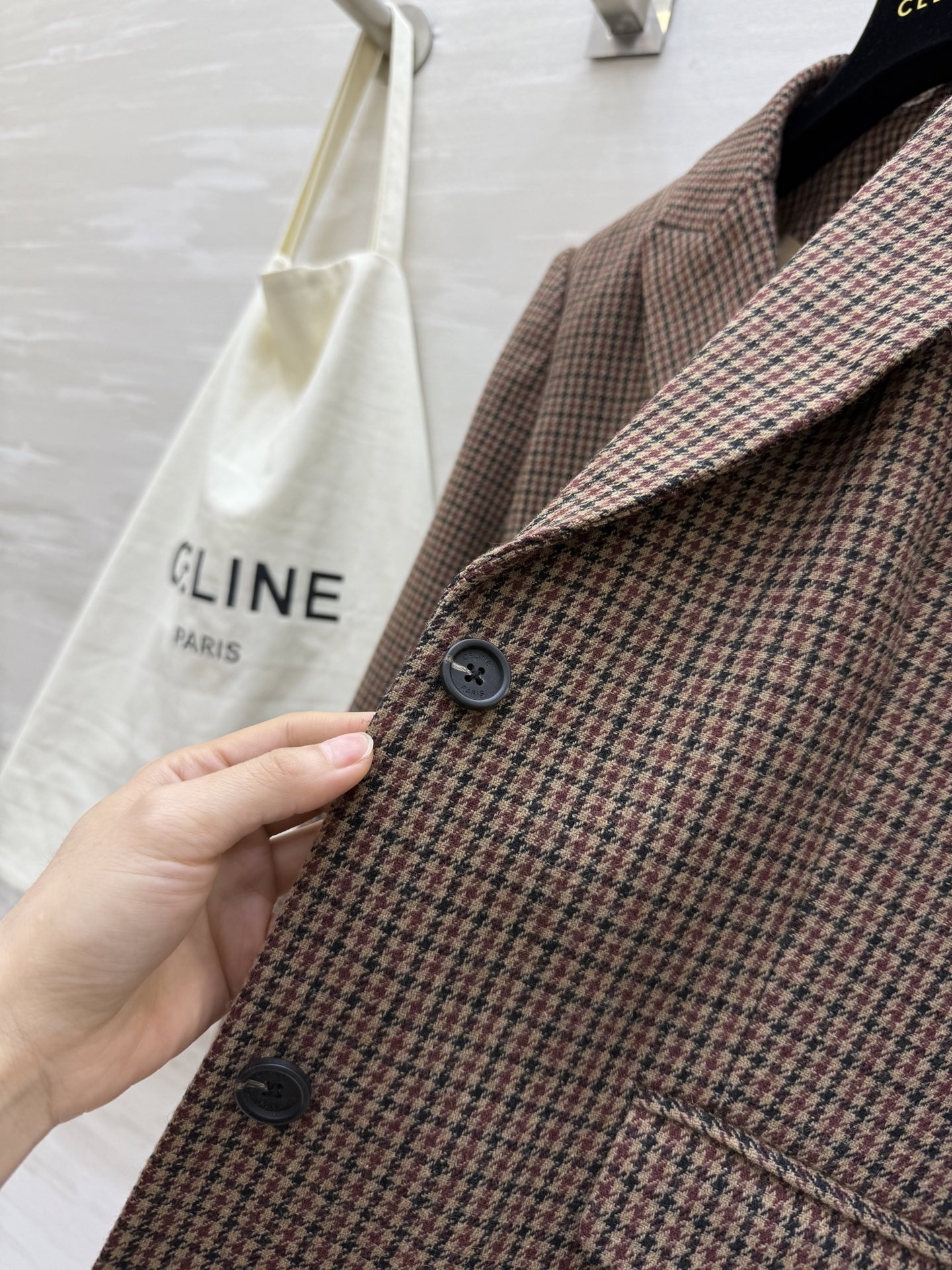 #Celin♡ 复古羊毛格纹西装外套 高品质定制 现货首发size：S/M/L（s码胸围：98，衣长：4