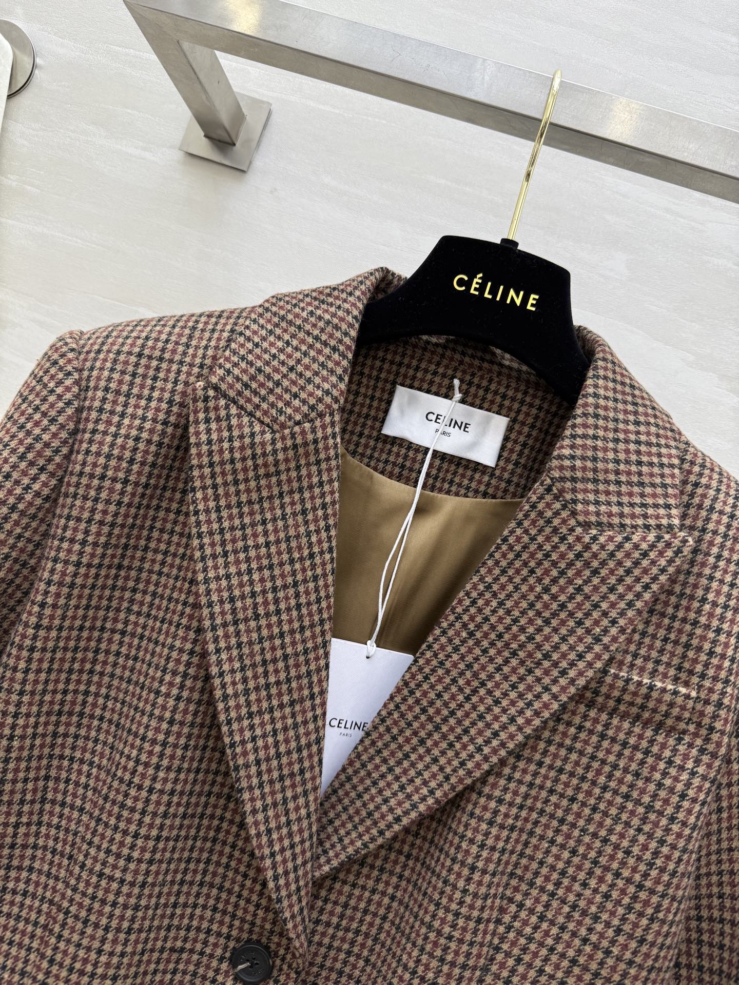 #Celin♡ 复古羊毛格纹西装外套 高品质定制 现货首发size：S/M/L（s码胸围：98，衣长：4