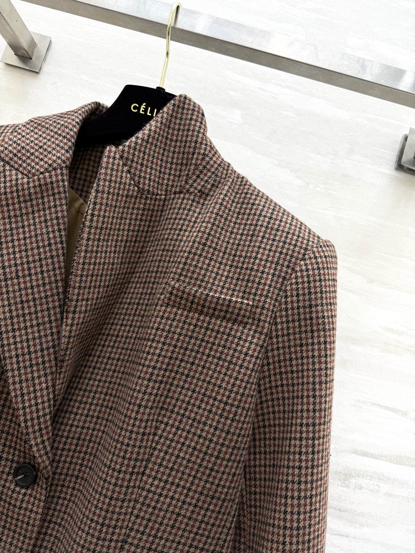 #Celin♡ 复古羊毛格纹西装外套 高品质定制 现货首发size：S/M/L（s码胸围：98，衣长：4