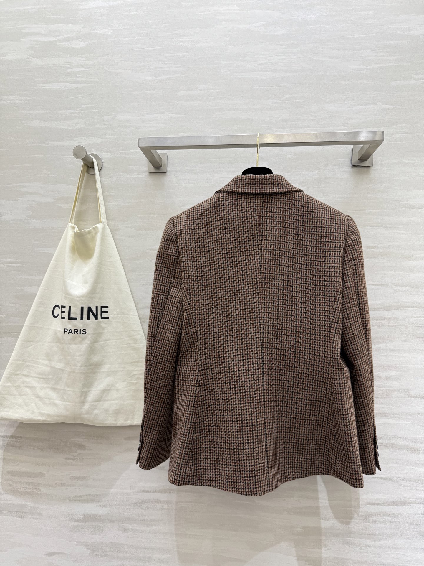 #Celin♡ 复古羊毛格纹西装外套 高品质定制 现货首发size：S/M/L（s码胸围：98，衣长：4