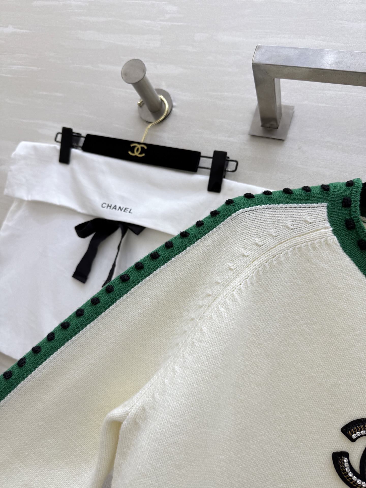 #Chane♡²⁵秋冬新款 中古系列 撞色羊毛上衣 高品质定制 现货首发size：36/38/40（38