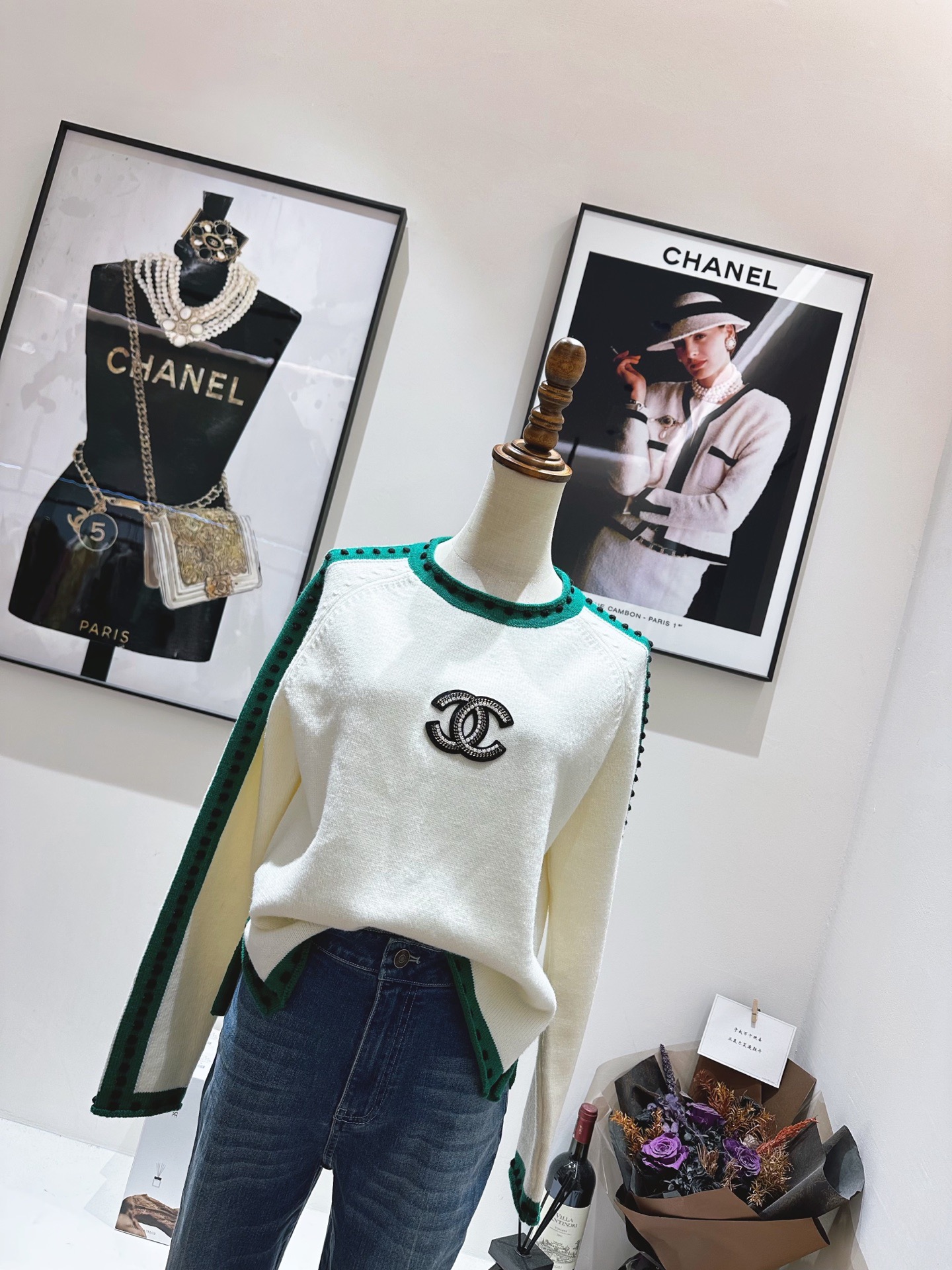 #Chane♡²⁵秋冬新款 中古系列 撞色羊毛上衣 高品质定制 现货首发size：36/38/40（38