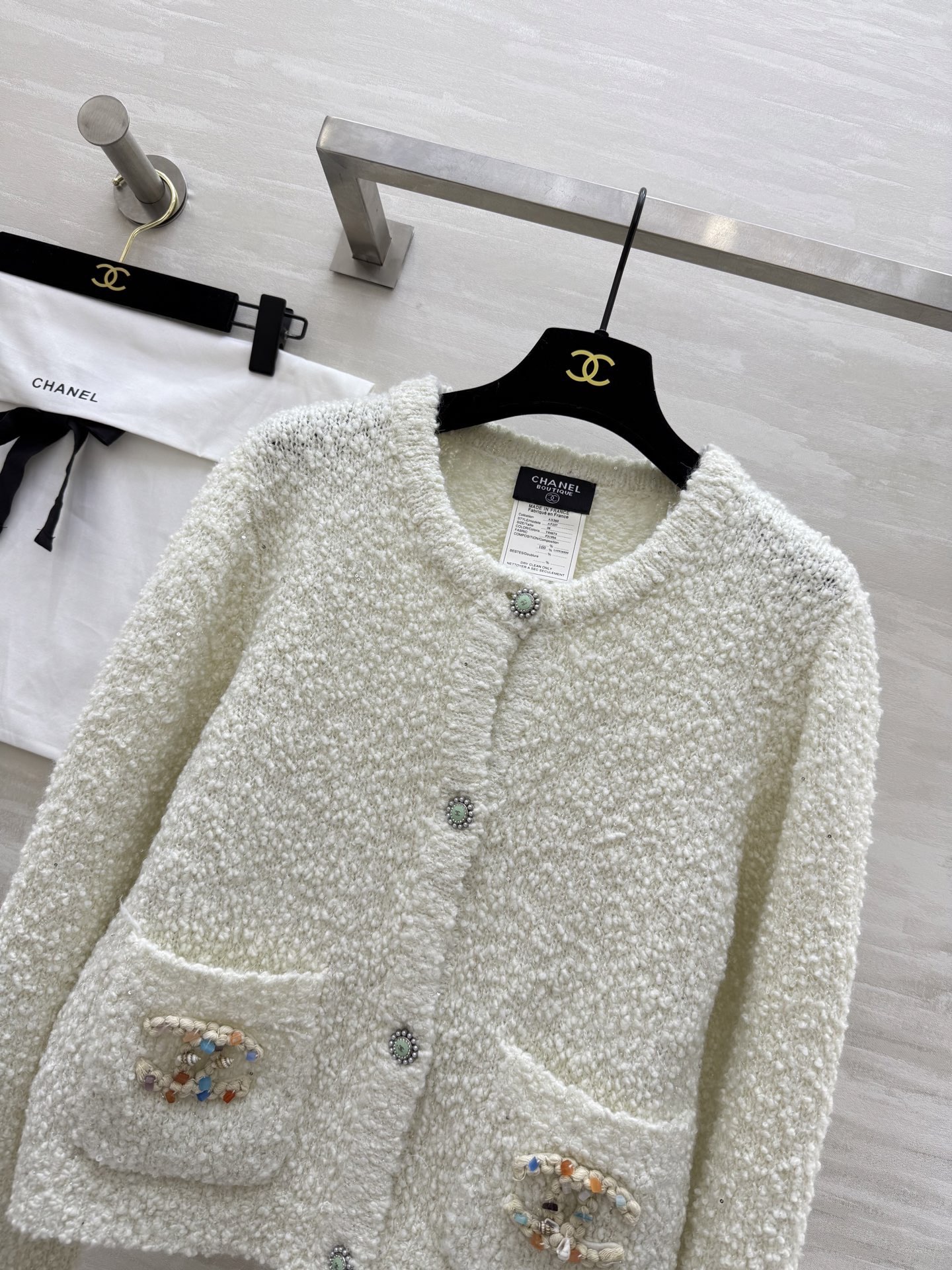 #Chane♡²⁵秋冬新款 羊毛亮片开衫外套 定制亮片纱线BulingBuling美爆了！高品质定制 现