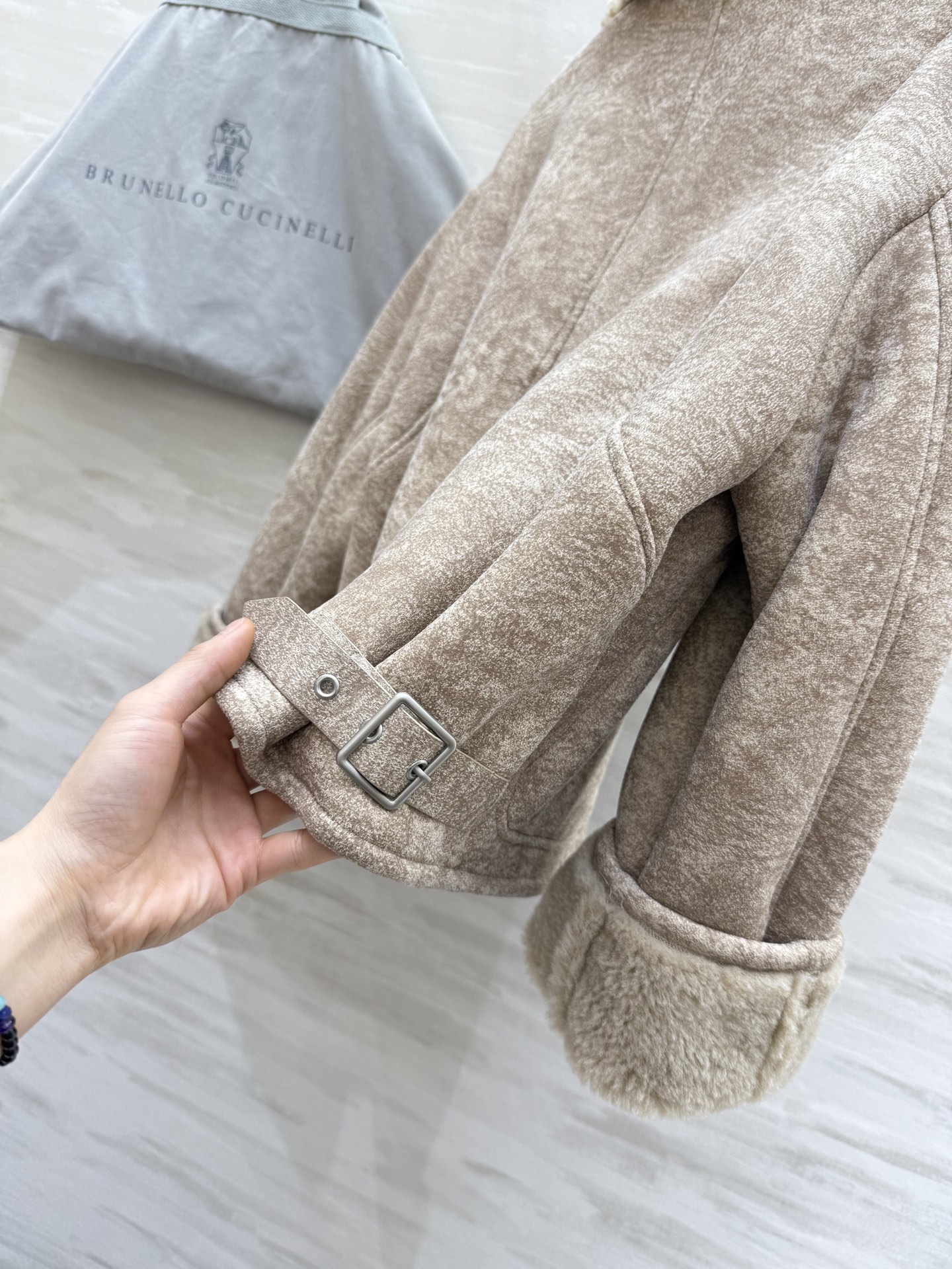 Brunello Cucinell♡羊羔毛麂皮翻领夹克外套 新贵老钱风 高品质定制 现货首发size：S