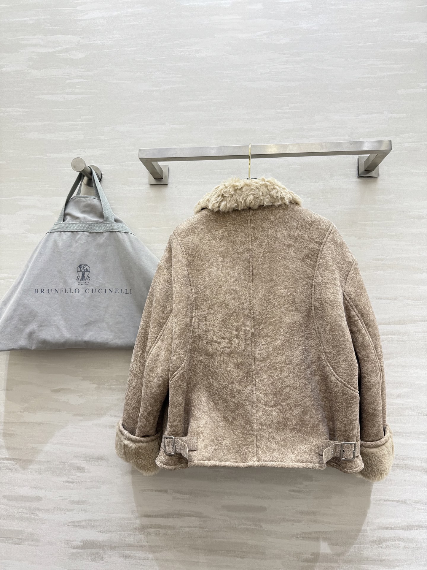 Brunello Cucinell♡羊羔毛麂皮翻领夹克外套 新贵老钱风 高品质定制 现货首发size：S