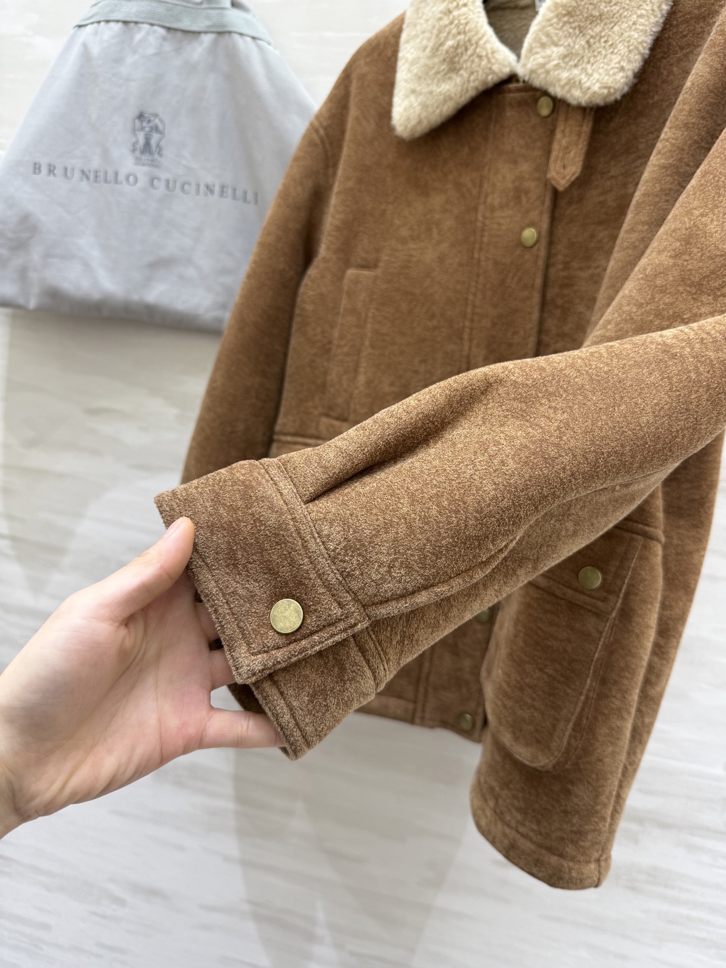 #Brunello Cucinell♡环保皮毛一体夹克外套 复古时髦 高品质定制 现货首发size：S/