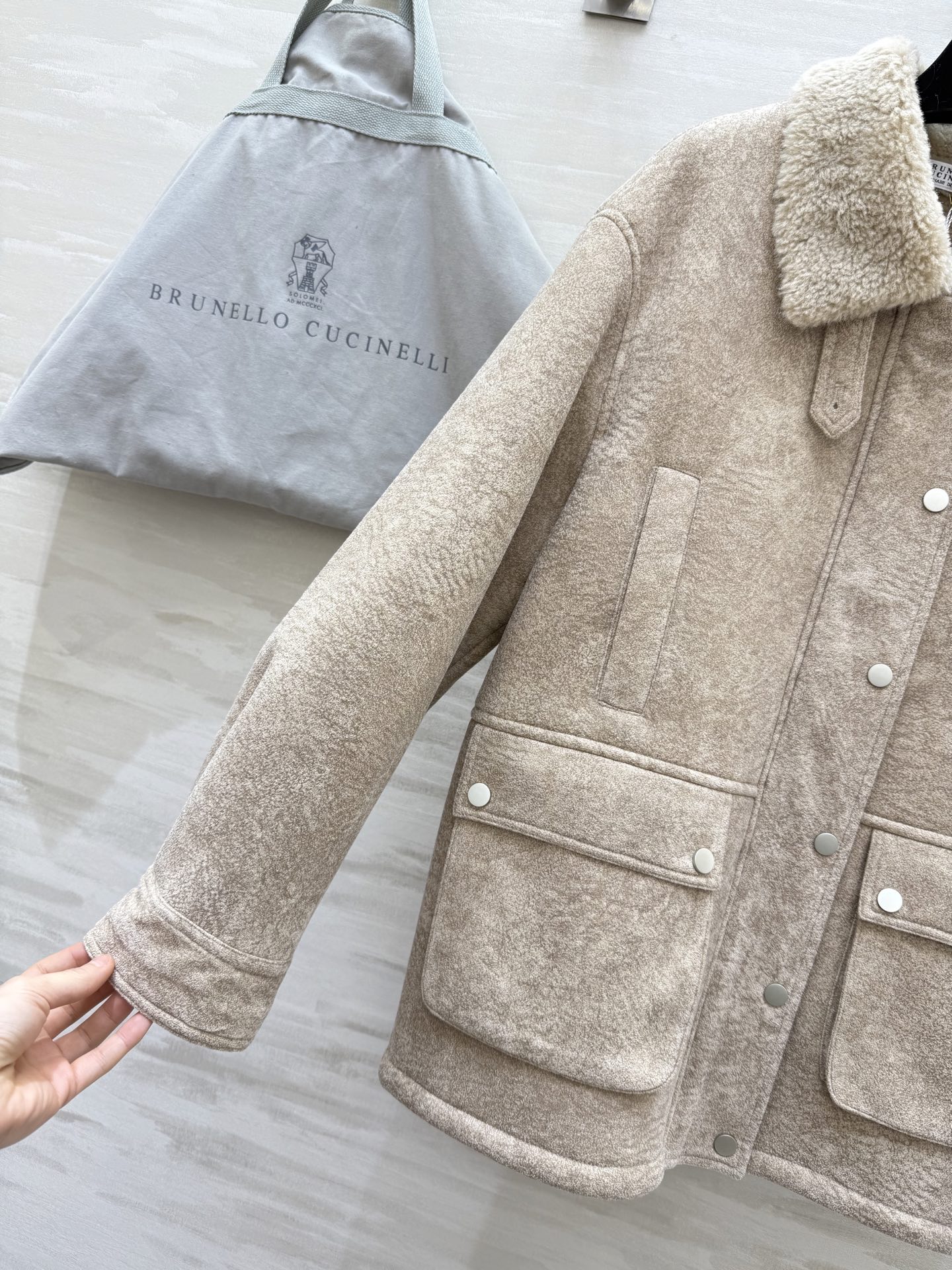 #Brunello Cucinell♡环保皮毛一体夹克外套 复古时髦 高品质定制 现货首发size：S/