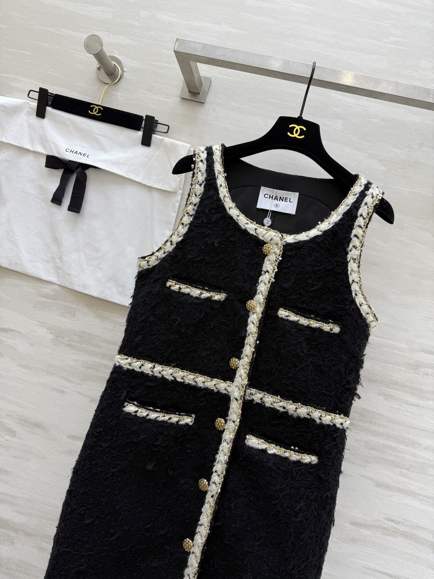 #Chane♡²⁵k最美背心裙 千金感 重工长毛小香风面料 高品质定制 现货首发size：S/M/L（s