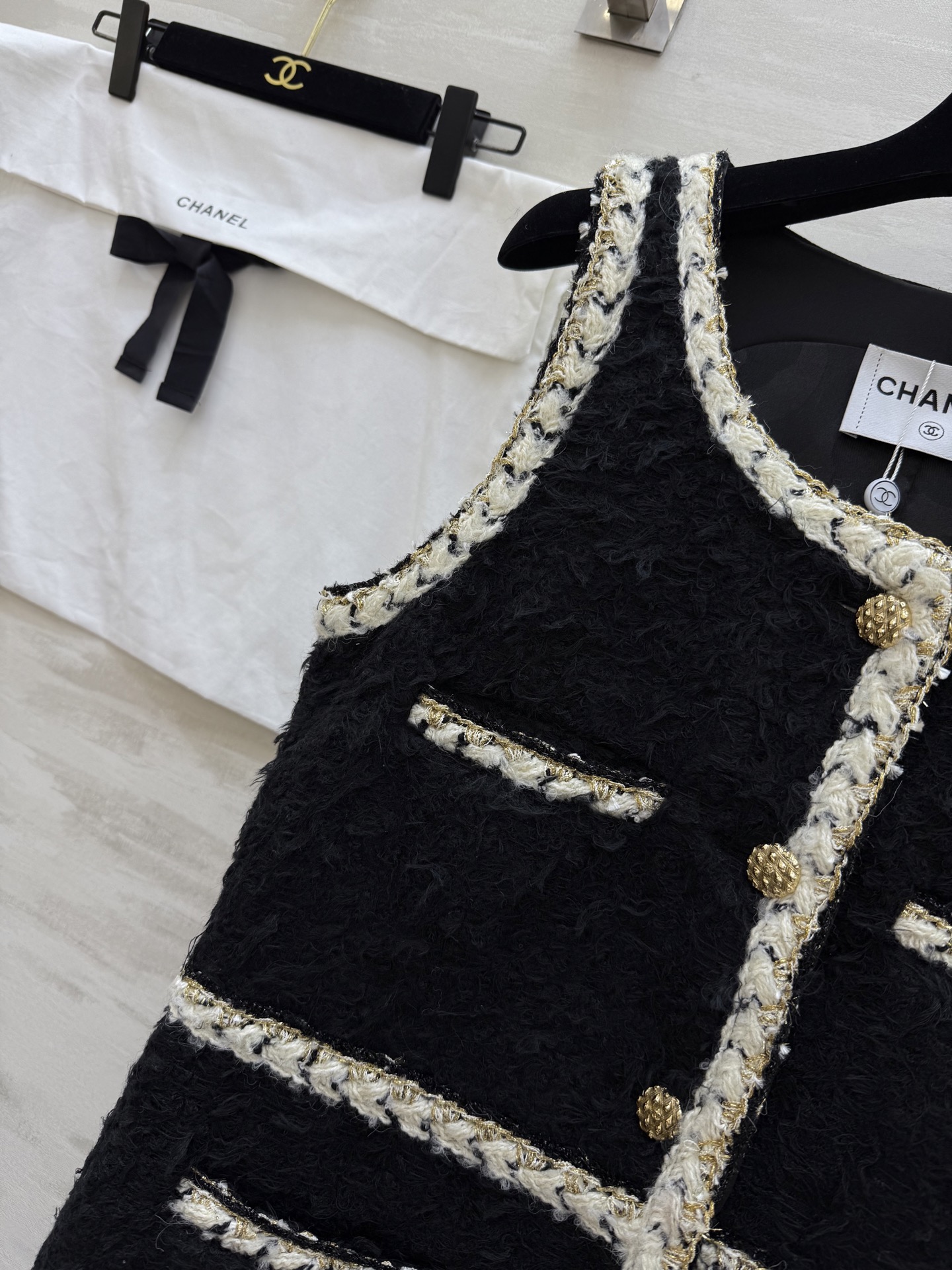 #Chane♡²⁵k最美背心裙 千金感 重工长毛小香风面料 高品质定制 现货首发size：S/M/L（s