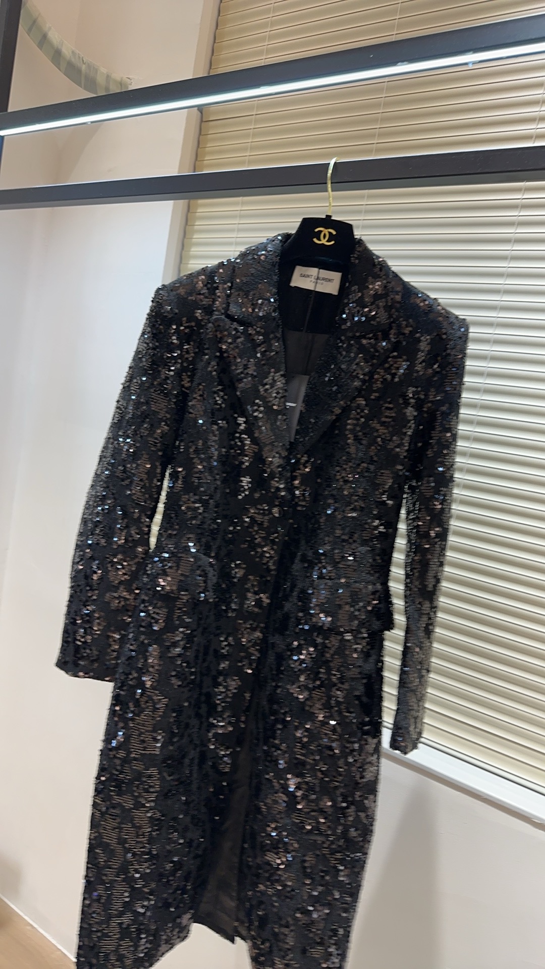 #ysl 重工亮片西装式大衣 高品质定制 现货首发size：S/M/L/XL（）