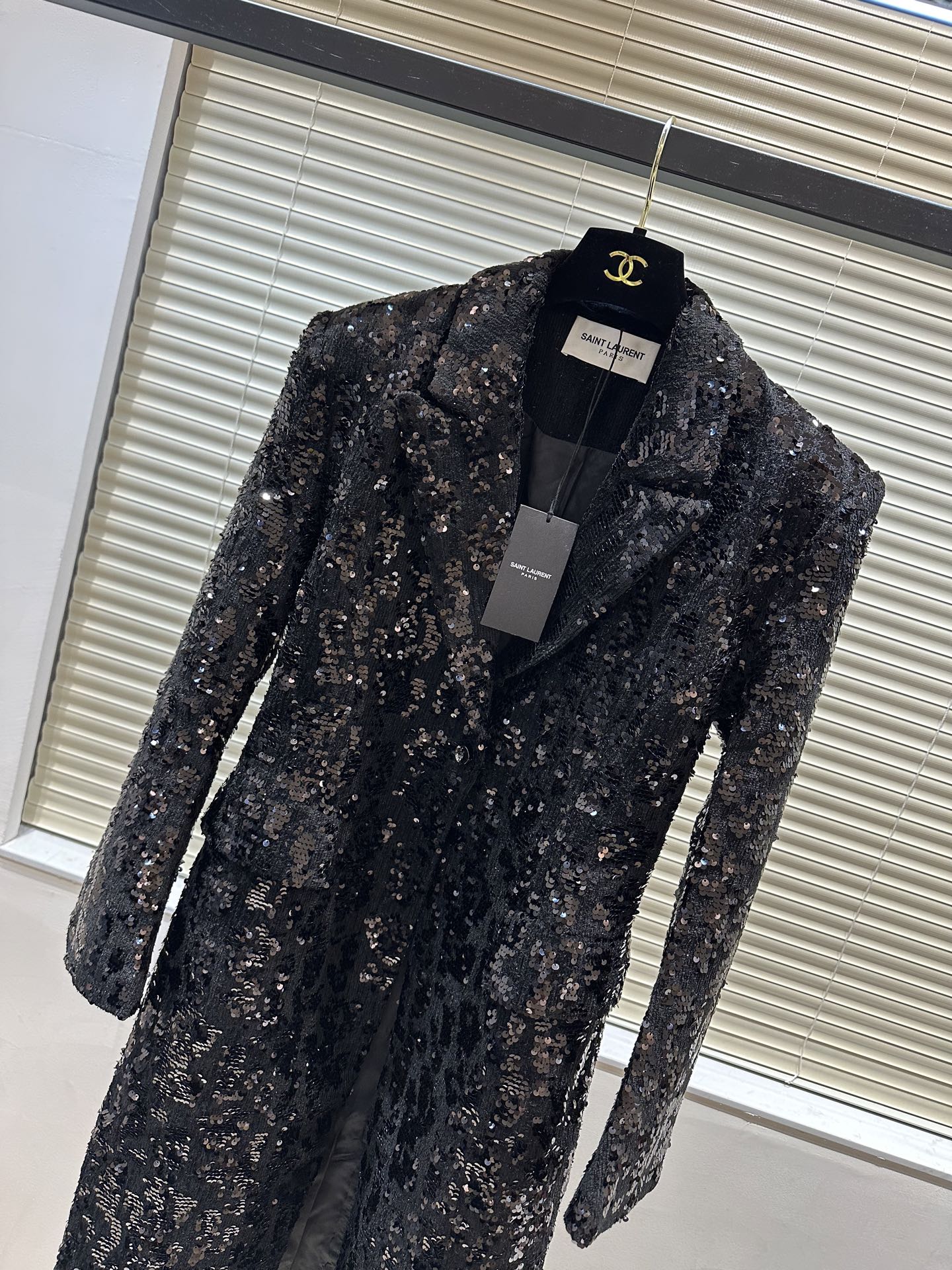 #ysl 重工亮片西装式大衣 高品质定制 现货首发size：S/M/L/XL（）