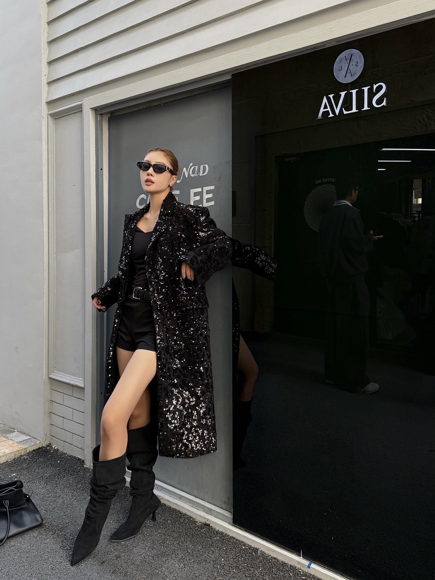 #ysl 重工亮片西装式大衣 高品质定制 现货首发size：S/M/L/XL（）