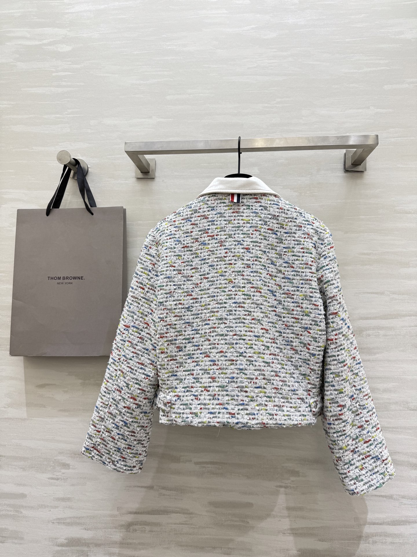 #Thom Brown♡粗花呢鹅绒服 经典小香风设计 白色翻领 彩色粗花呢 低调又精致 内里填充白鹅绒柔