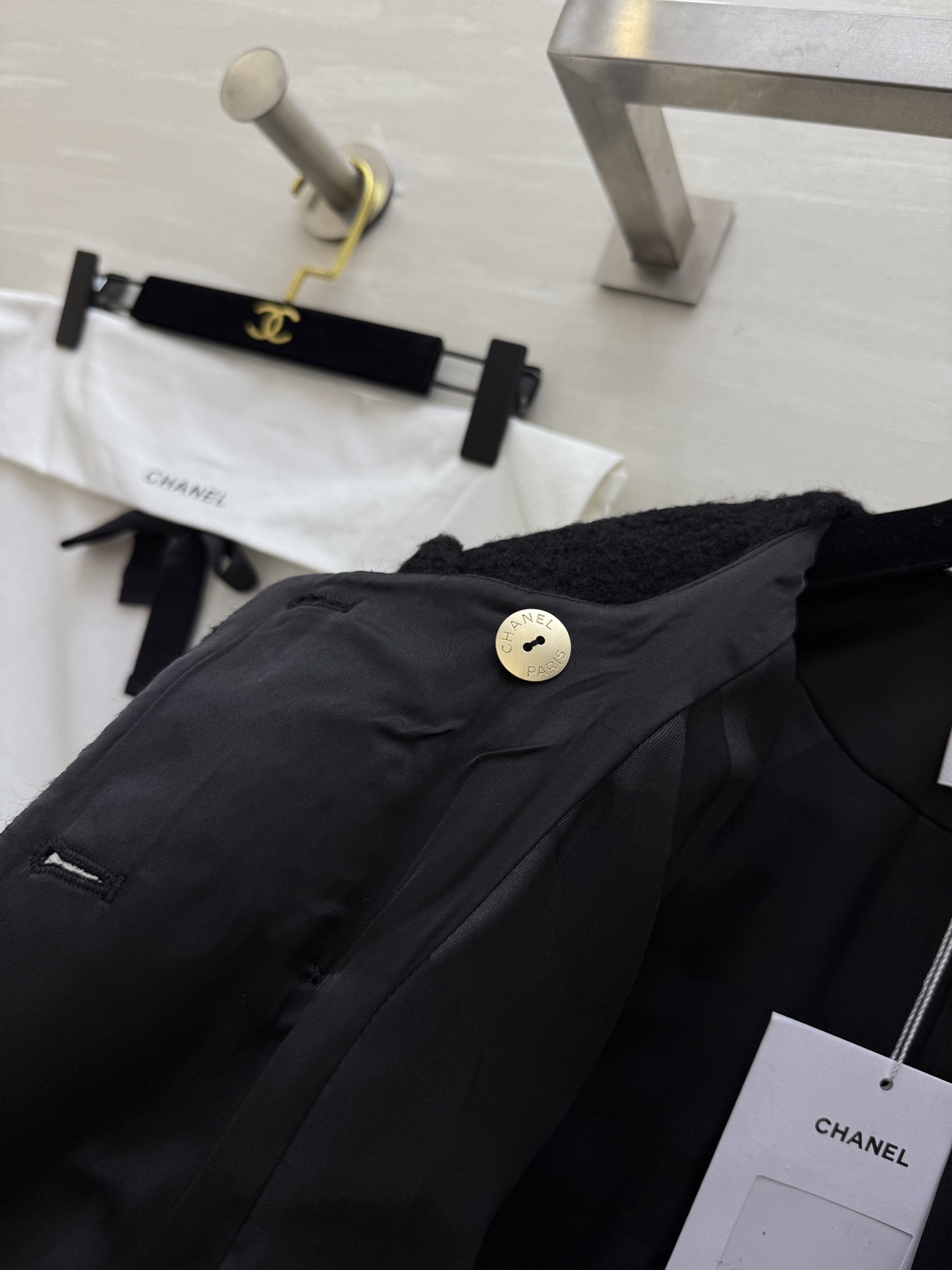 #Chane♡²⁵k 双排扣羊毛花呢外套 高品质定制 现货首发size：S/M/L（s码胸围：92，衣长