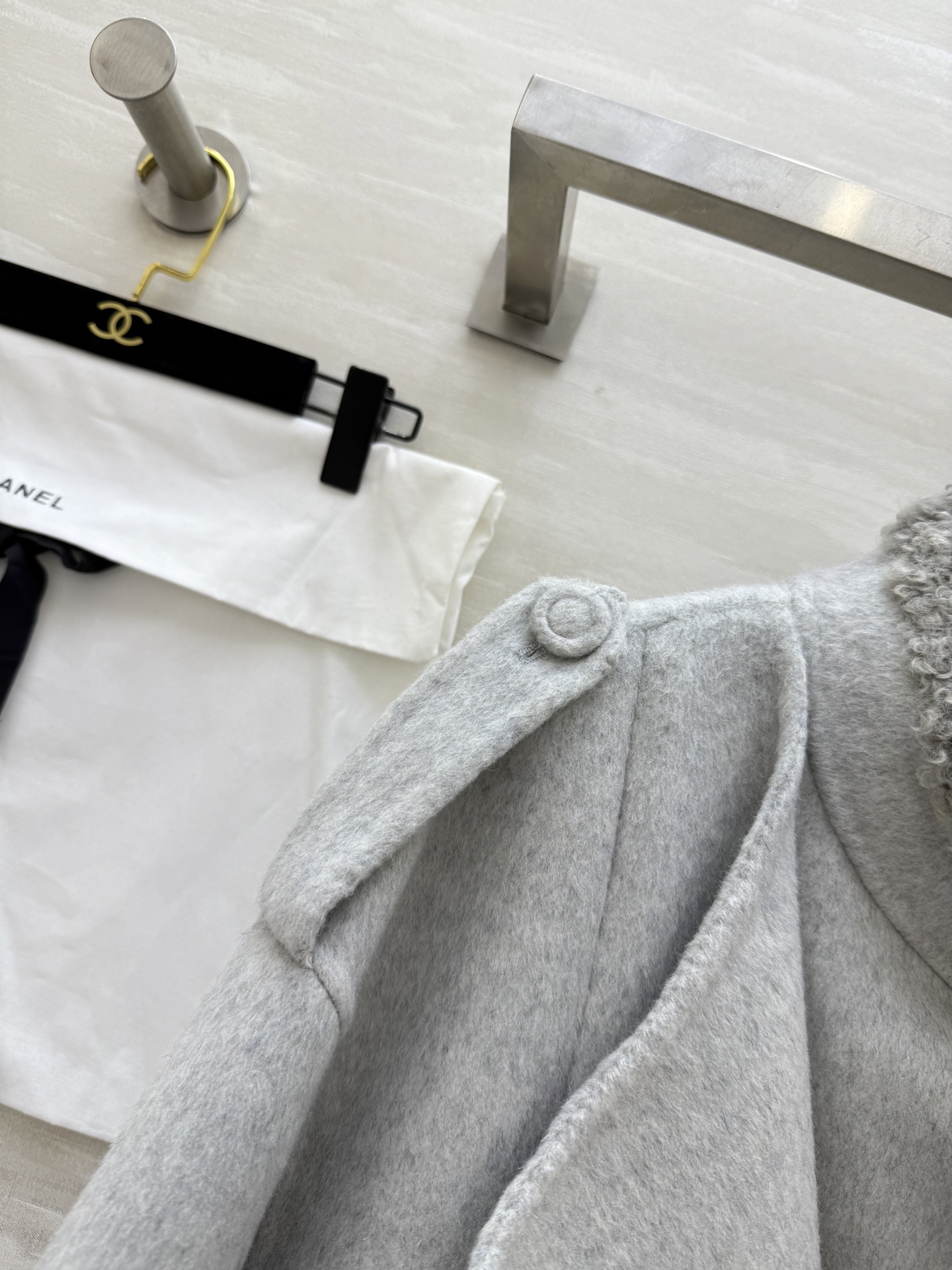 #Chane♡羊羔毛双面羊毛呢外套 高品质定制 现货首发size：S/M/L（s码肩宽：56，胸围：12