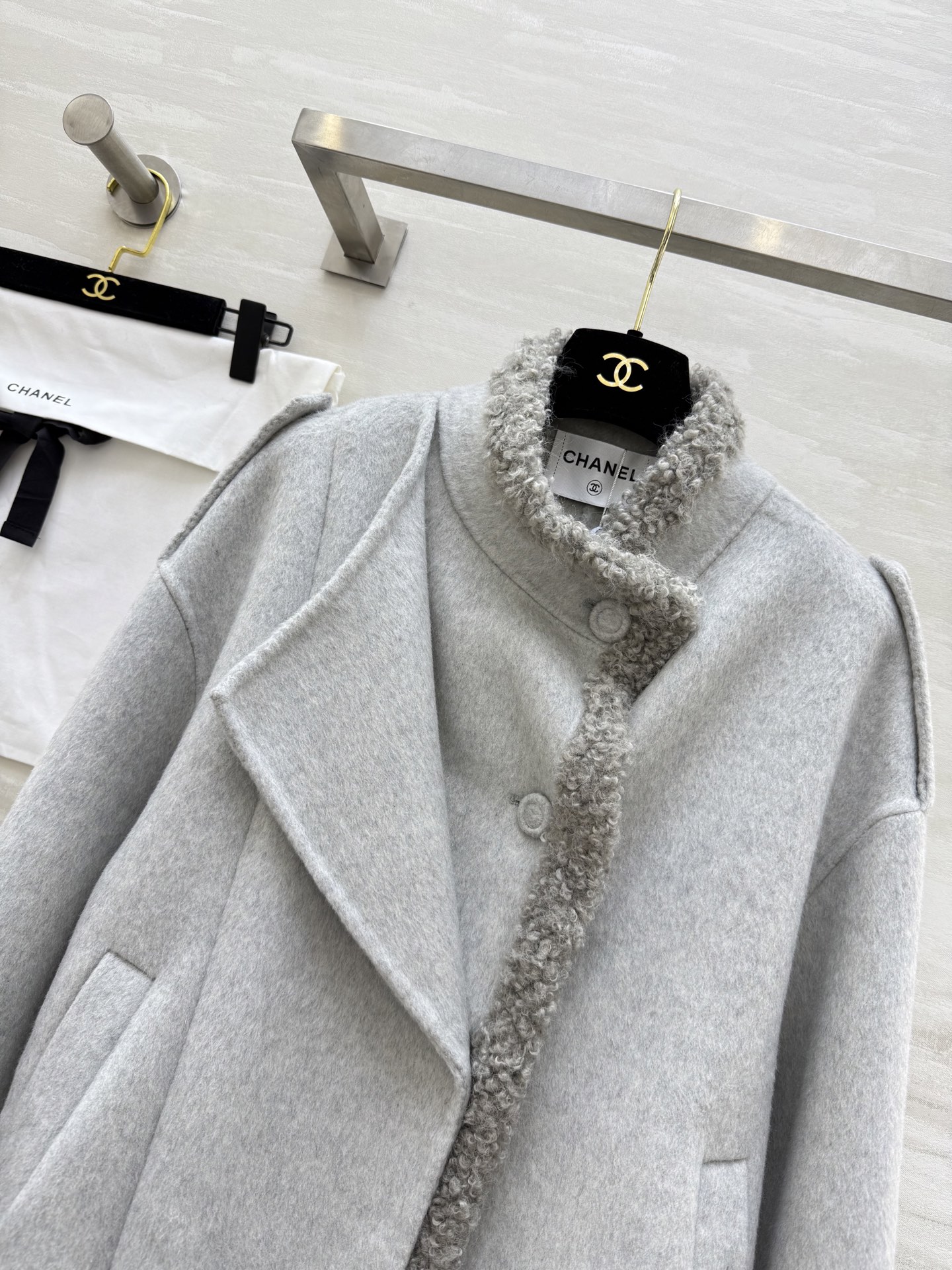 #Chane♡羊羔毛双面羊毛呢外套 高品质定制 现货首发size：S/M/L（s码肩宽：56，胸围：12