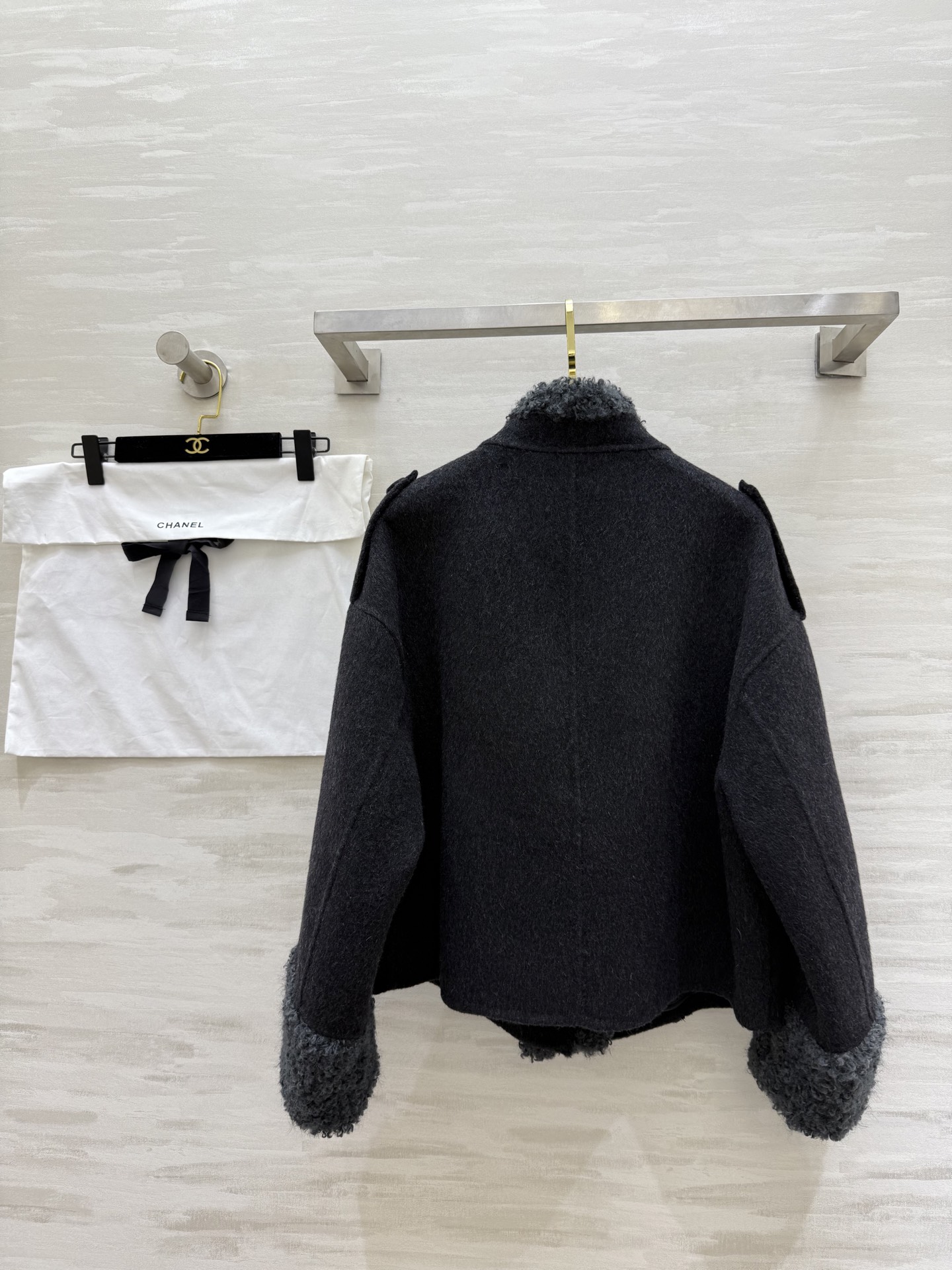 #Chane♡羊羔毛双面羊毛呢外套 高品质定制 现货首发size：S/M/L（s码肩宽：56，胸围：12