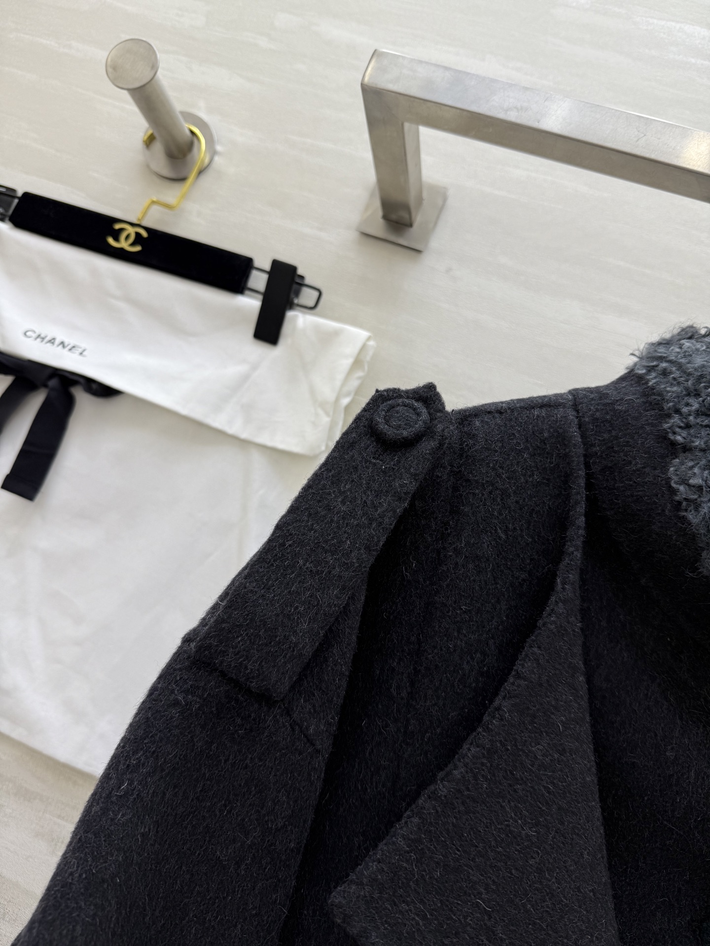 #Chane♡羊羔毛双面羊毛呢外套 高品质定制 现货首发size：S/M/L（s码肩宽：56，胸围：12