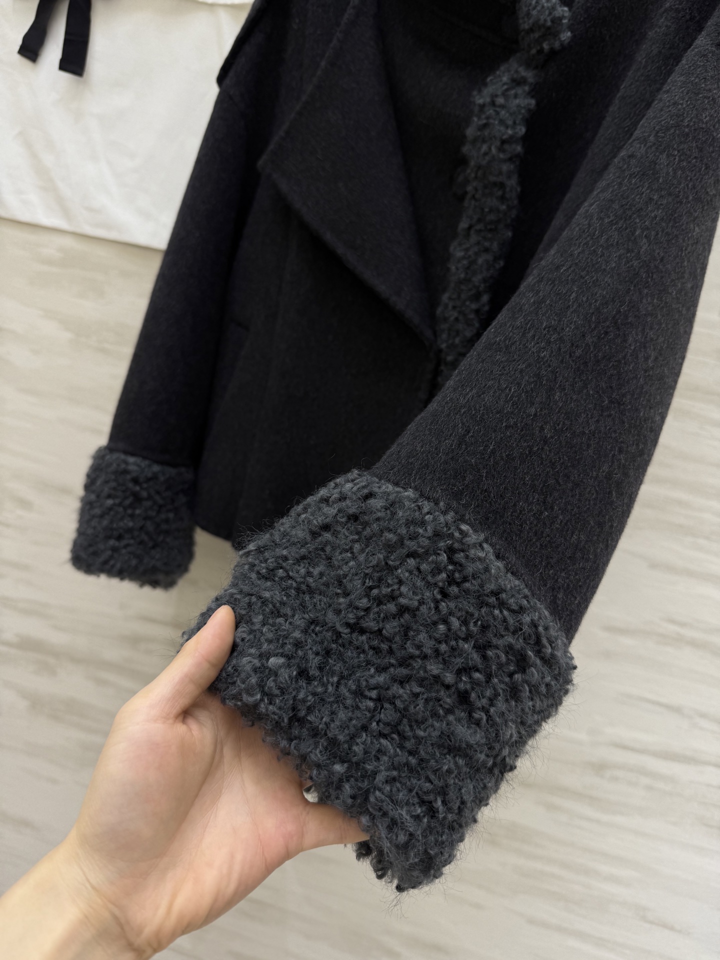 #Chane♡羊羔毛双面羊毛呢外套 高品质定制 现货首发size：S/M/L（s码肩宽：56，胸围：12