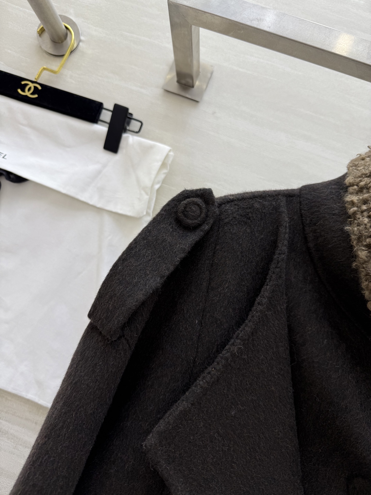 #Chane♡羊羔毛双面羊毛呢外套 高品质定制 现货首发size：S/M/L（s码肩宽：56，胸围：12