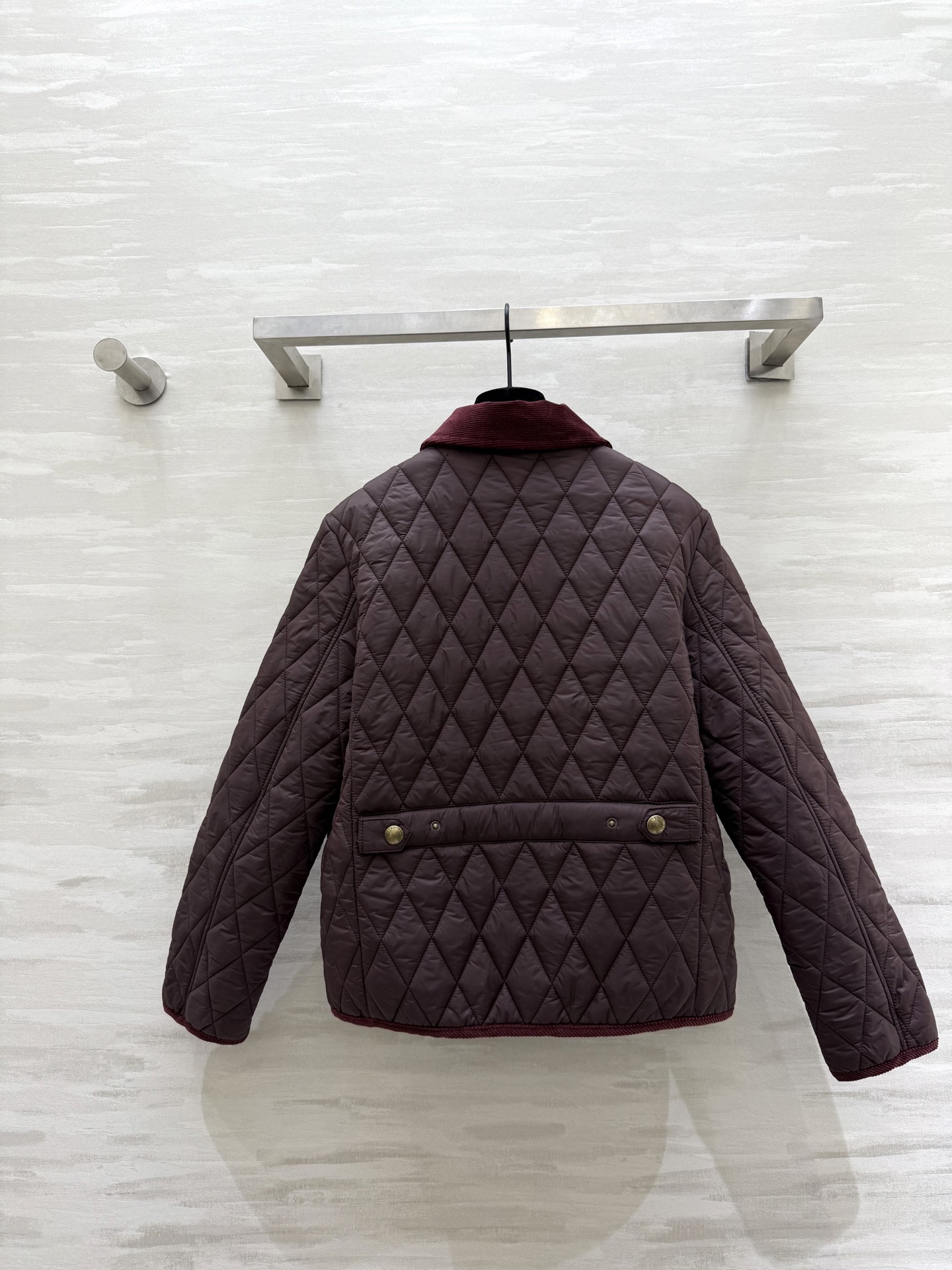 #拉夫劳伦紫标系列 菱格绗缝棉服外套 经典荾格纹＋绒面翻领 复古精致 金属纽扣点缀 细节满分！高品质 现