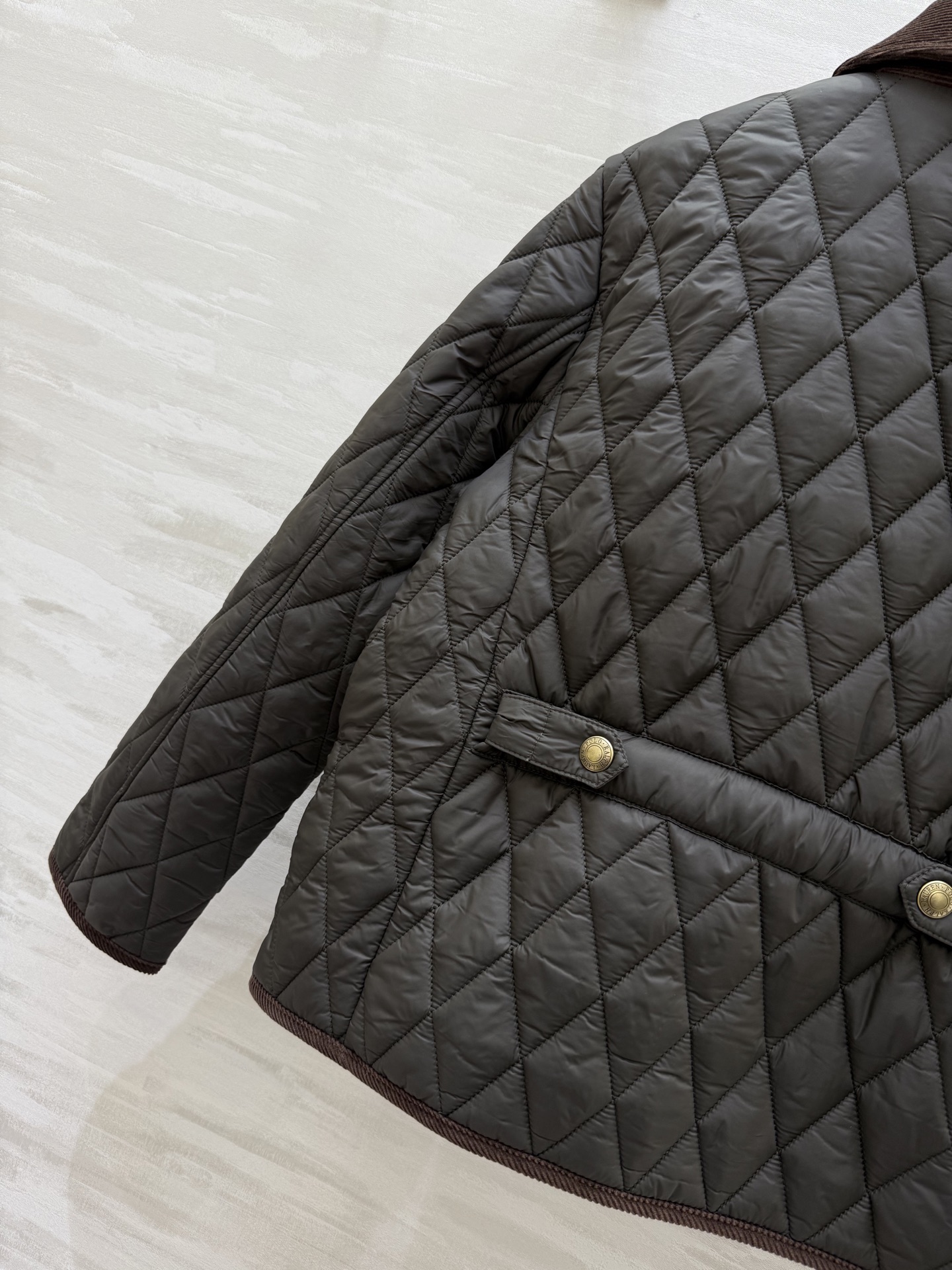 #拉夫劳伦紫标系列 菱格绗缝棉服外套 经典荾格纹＋绒面翻领 复古精致 金属纽扣点缀 细节满分！高品质 现