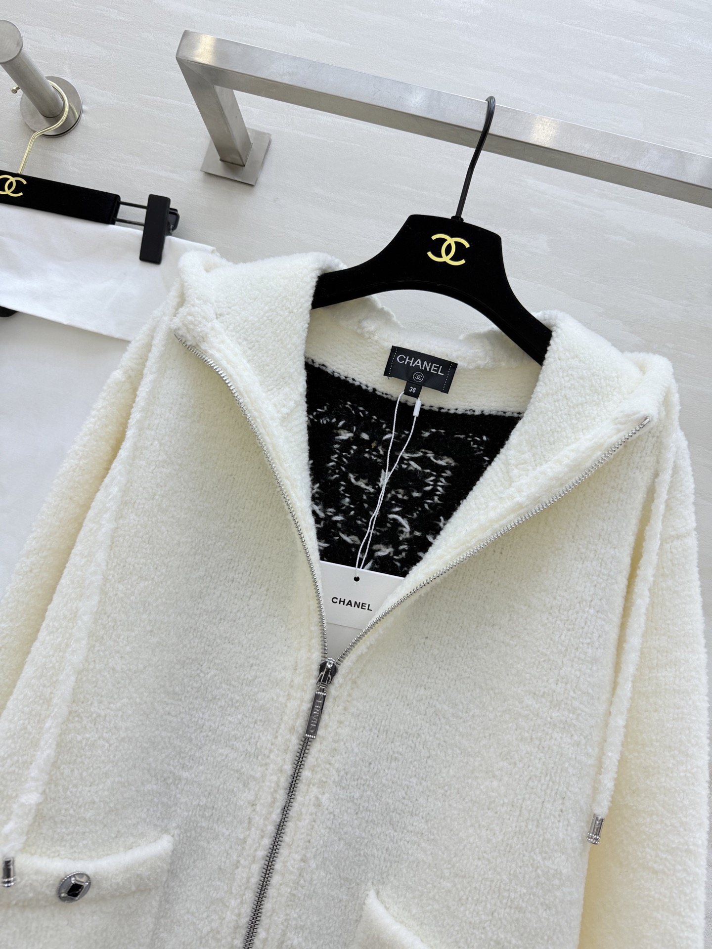 #Chane♡²⁵N 滑雪系列 连帽绒感针织外套 原版开发 高品质定制 现货首发size：36/38/4