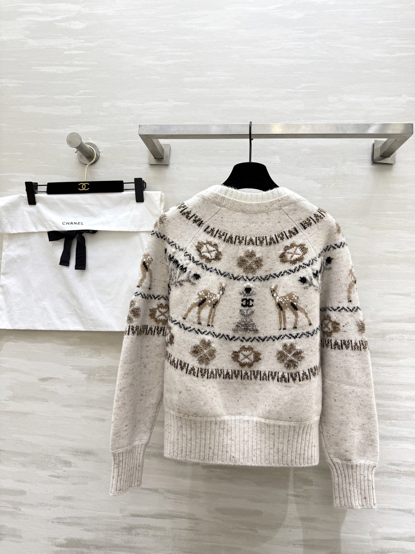 #Chane♡²⁵N 滑雪系列 麋鹿彩纱毛衣 麋鹿图案+圣诞树配色 上身满满圣诞气氛 原版开发 高品质定