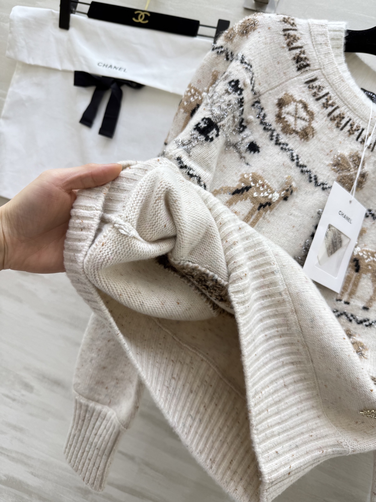 #Chane♡²⁵N 滑雪系列 麋鹿彩纱毛衣 麋鹿图案+圣诞树配色 上身满满圣诞气氛 原版开发 高品质定