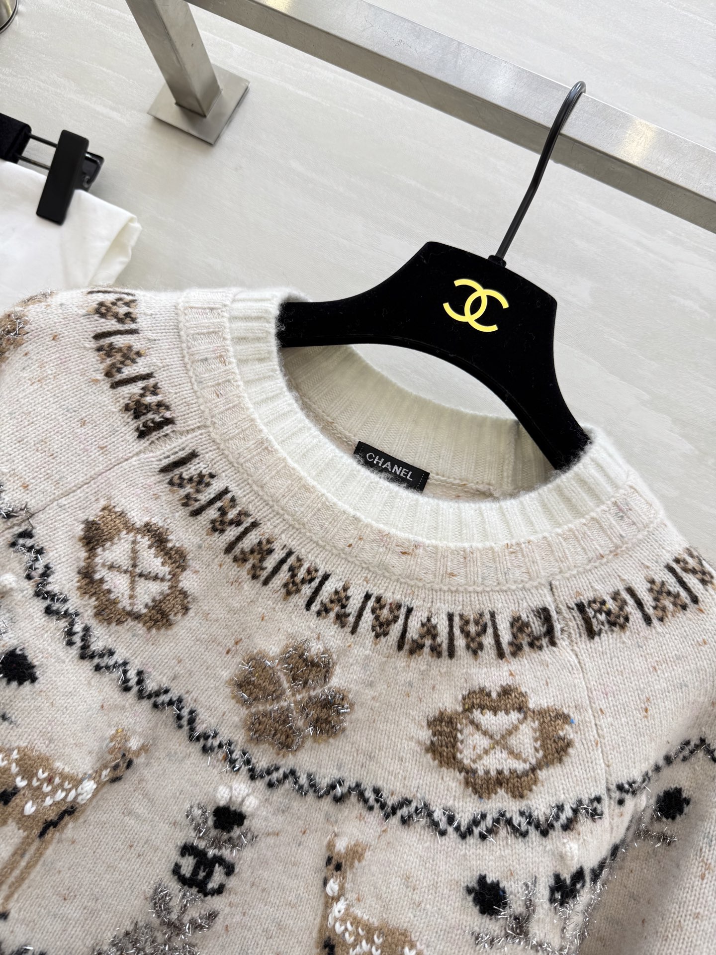 #Chane♡²⁵N 滑雪系列 麋鹿彩纱毛衣 麋鹿图案+圣诞树配色 上身满满圣诞气氛 原版开发 高品质定