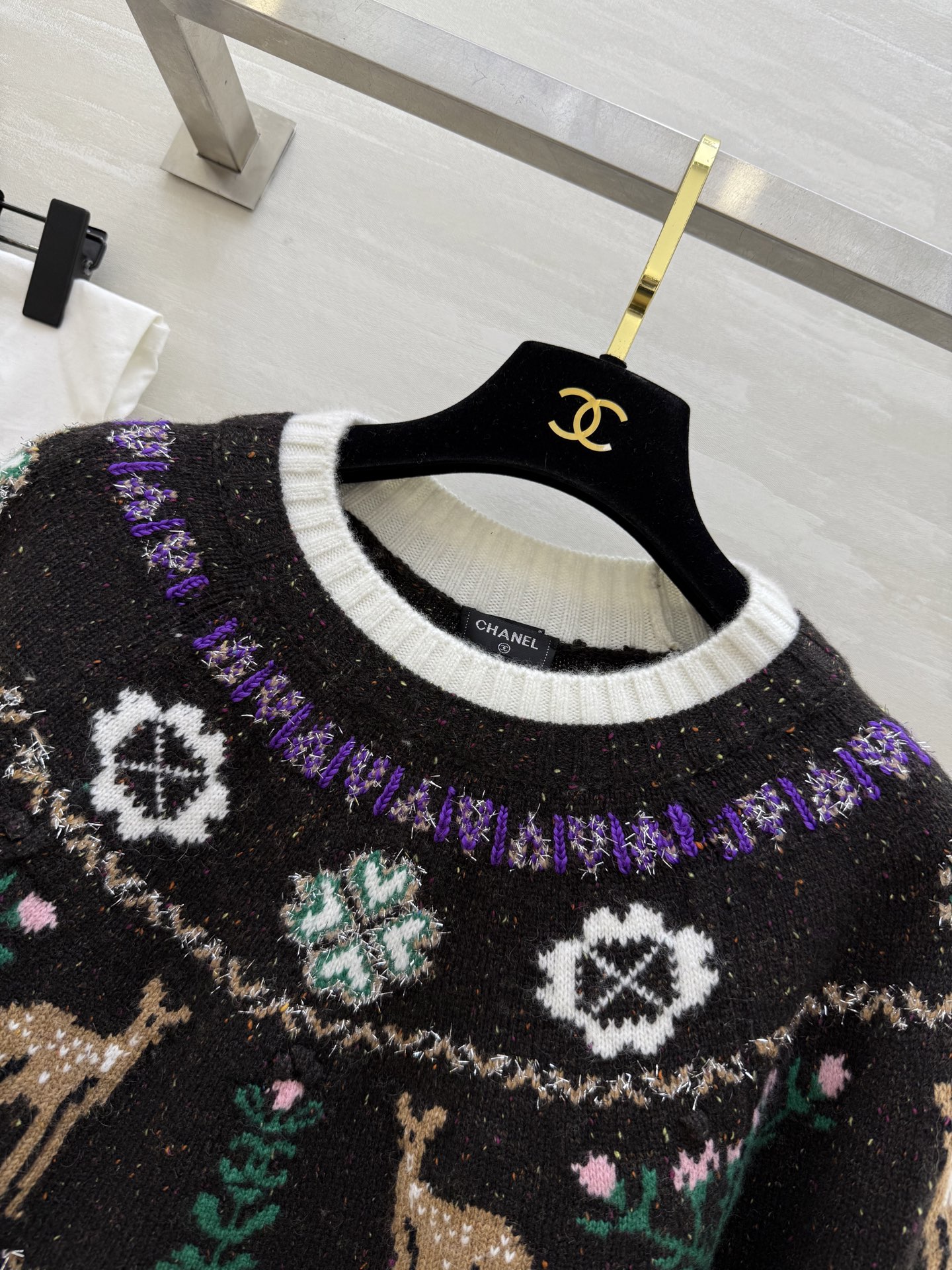 #Chane♡²⁵N 滑雪系列 麋鹿彩纱毛衣 麋鹿图案+圣诞树配色 上身满满圣诞气氛 原版开发 高品质定