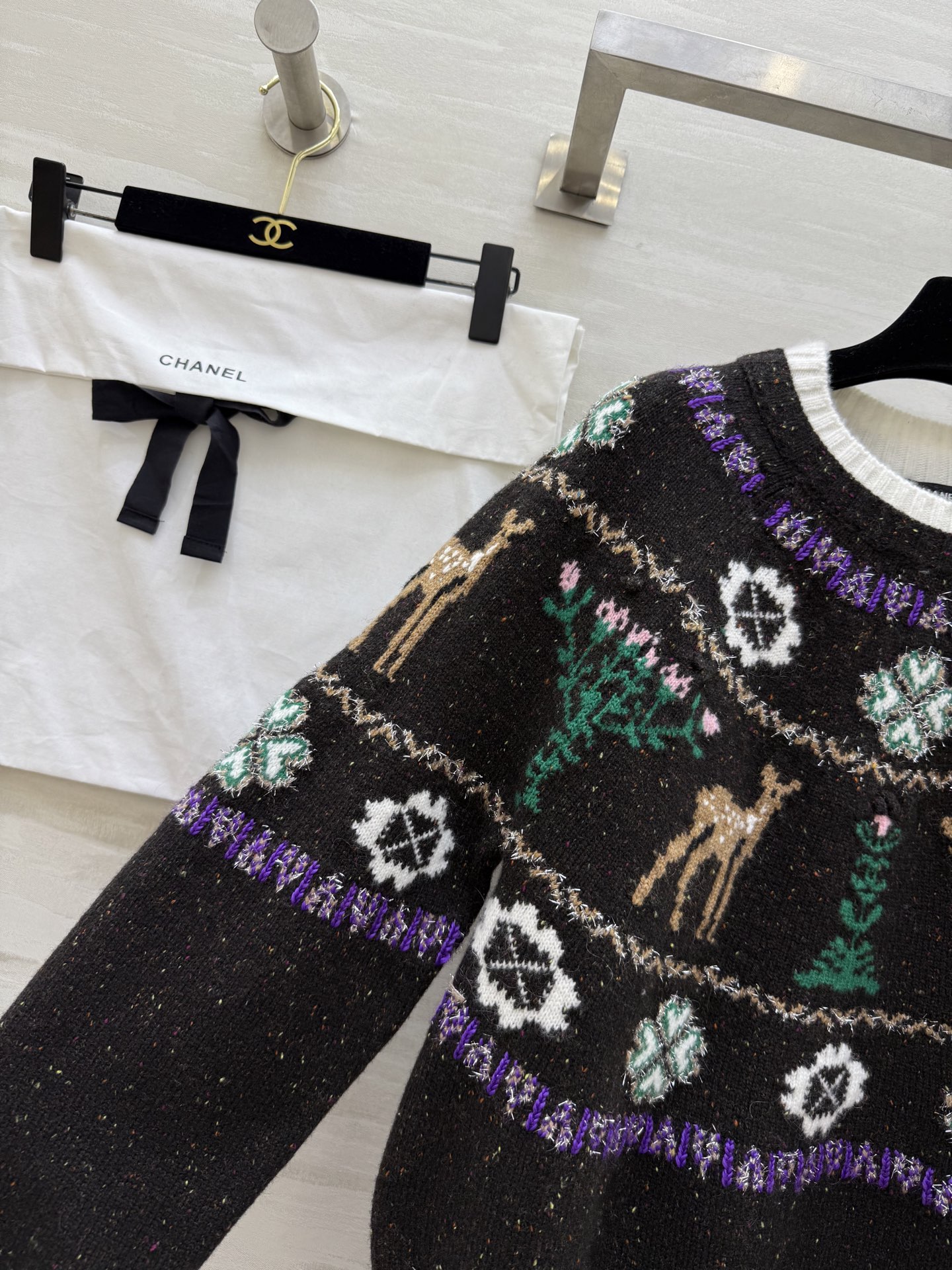 #Chane♡²⁵N 滑雪系列 麋鹿彩纱毛衣 麋鹿图案+圣诞树配色 上身满满圣诞气氛 原版开发 高品质定