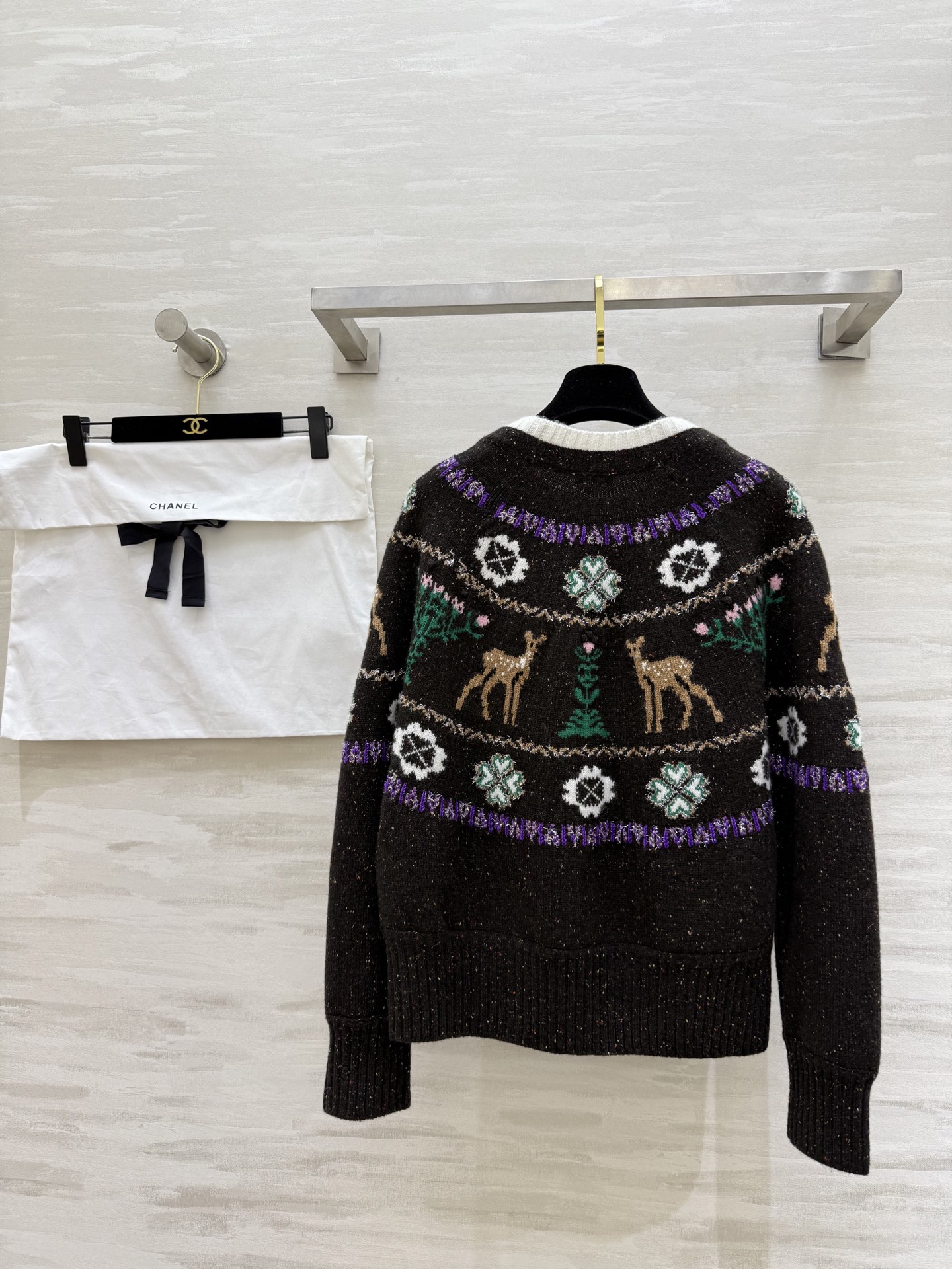 #Chane♡²⁵N 滑雪系列 麋鹿彩纱毛衣 麋鹿图案+圣诞树配色 上身满满圣诞气氛 原版开发 高品质定