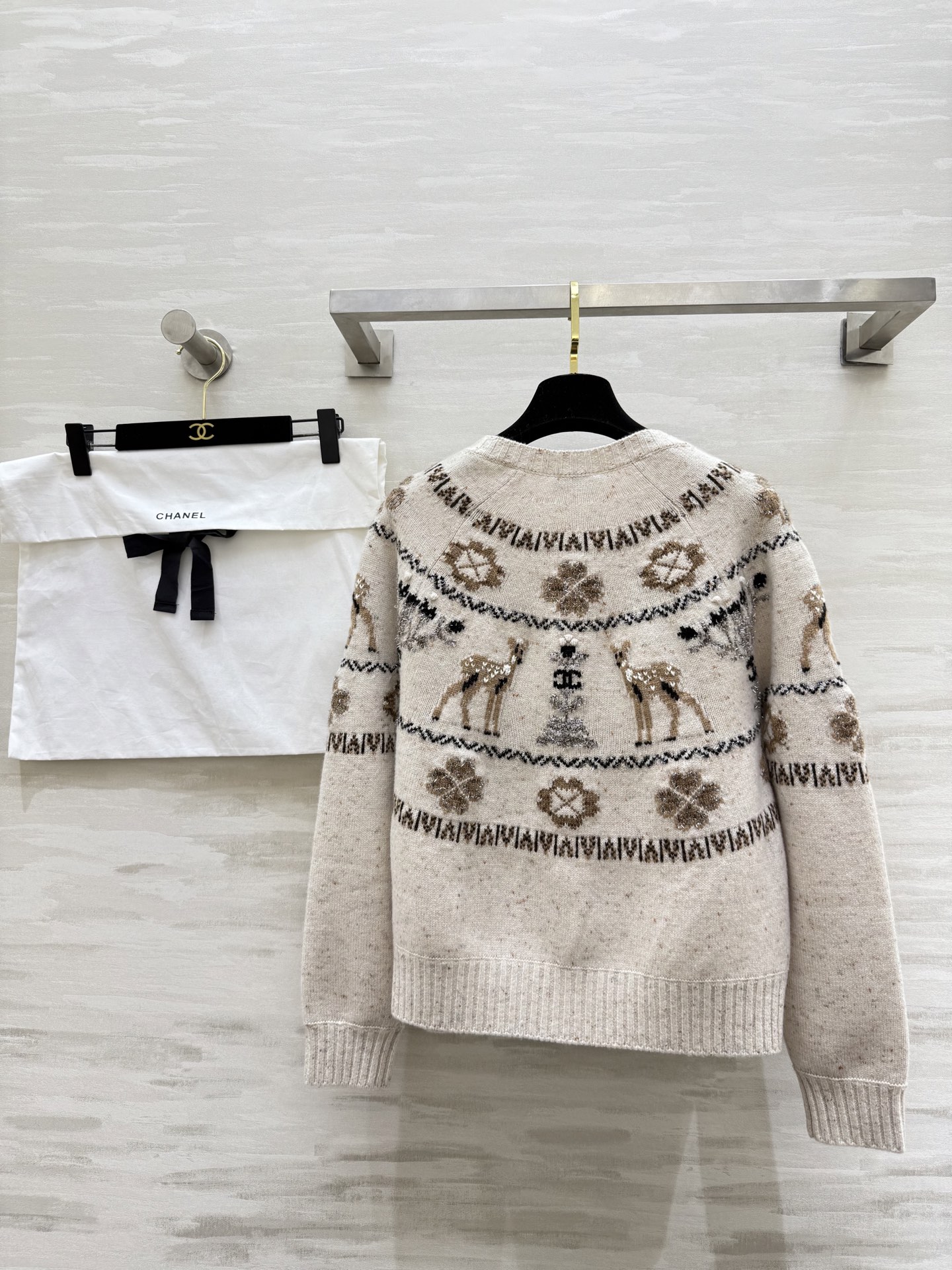 #Chane♡²⁵N 滑雪系列 麋鹿彩纱开衫 麋鹿图案+圣诞树配色 上身满满圣诞气氛 原版开发 高品质定