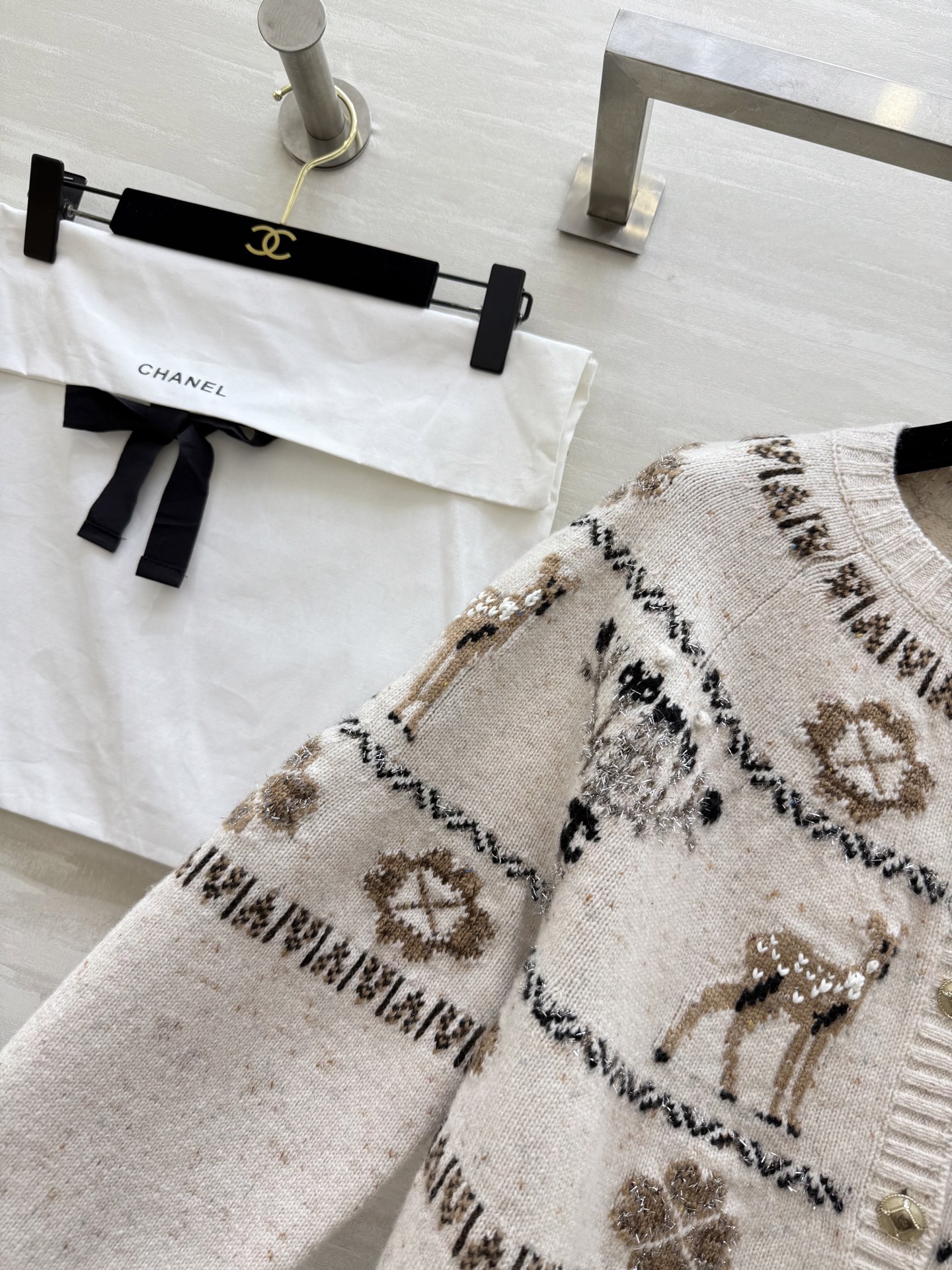 #Chane♡²⁵N 滑雪系列 麋鹿彩纱开衫 麋鹿图案+圣诞树配色 上身满满圣诞气氛 原版开发 高品质定